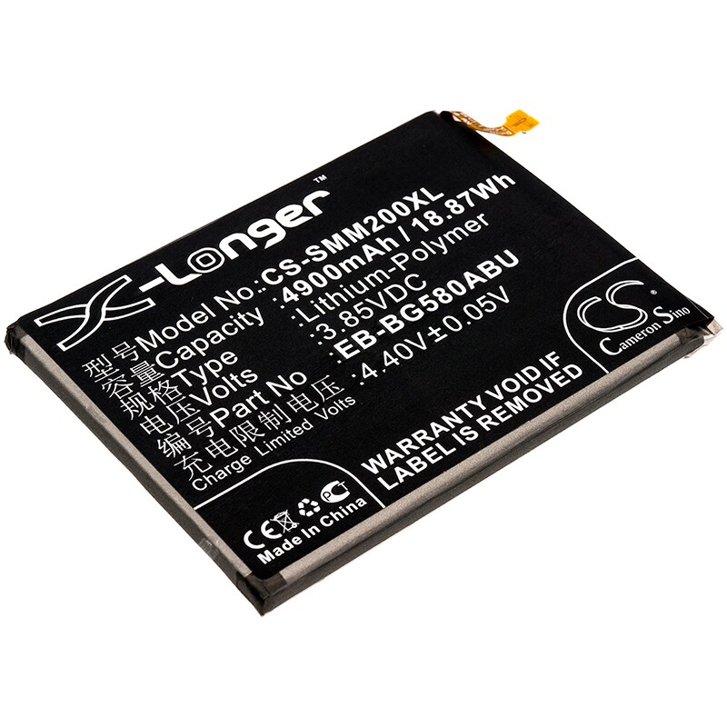 Batteri for SmartPhone, Mobil for Samsung Galaxy M20, SM-M205, SM-M205F/DS og andre.