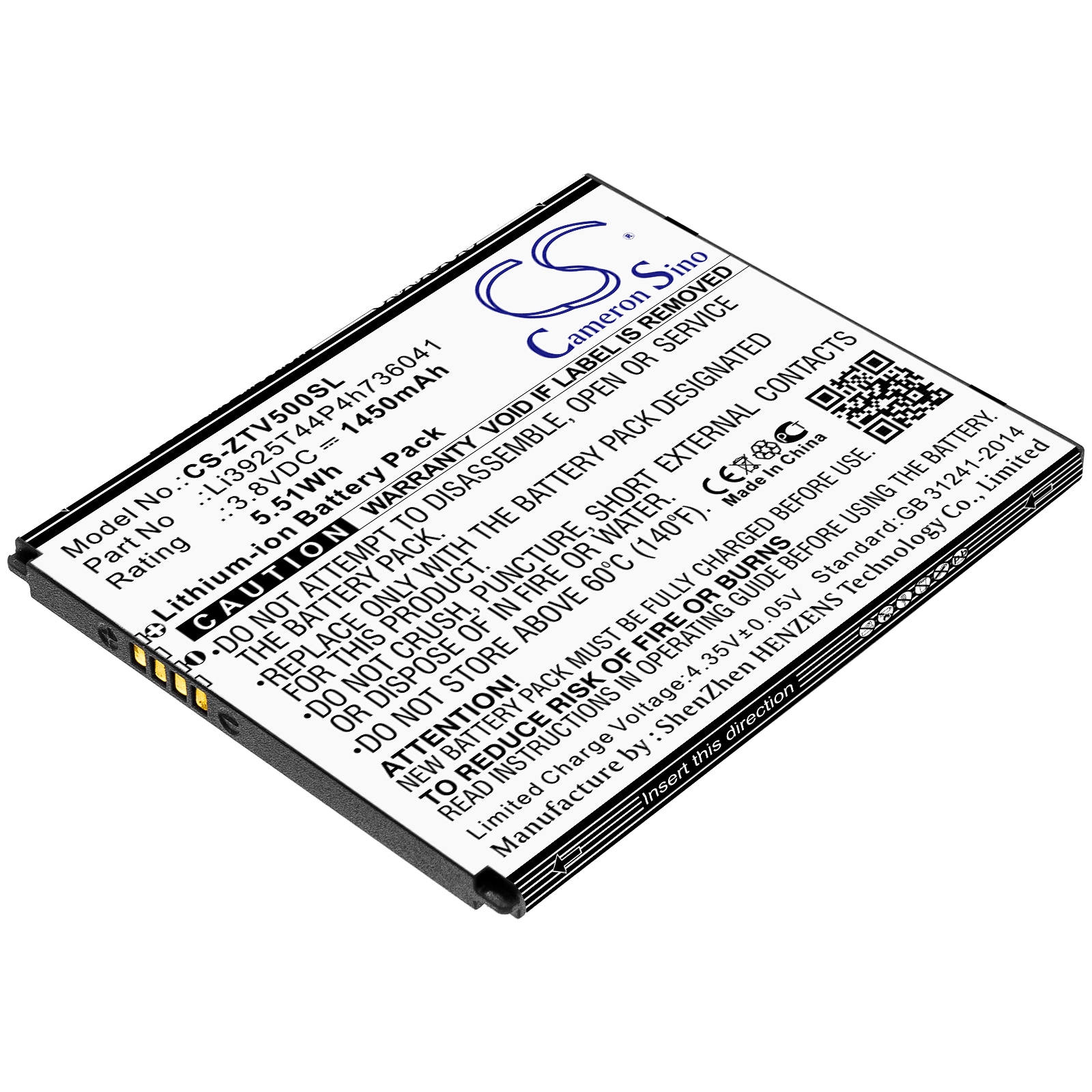 Batteri for SmartPhone, Mobil for ZTE Blade Vantage, Blade Vantage 5, VZW-Z839PP og andre.