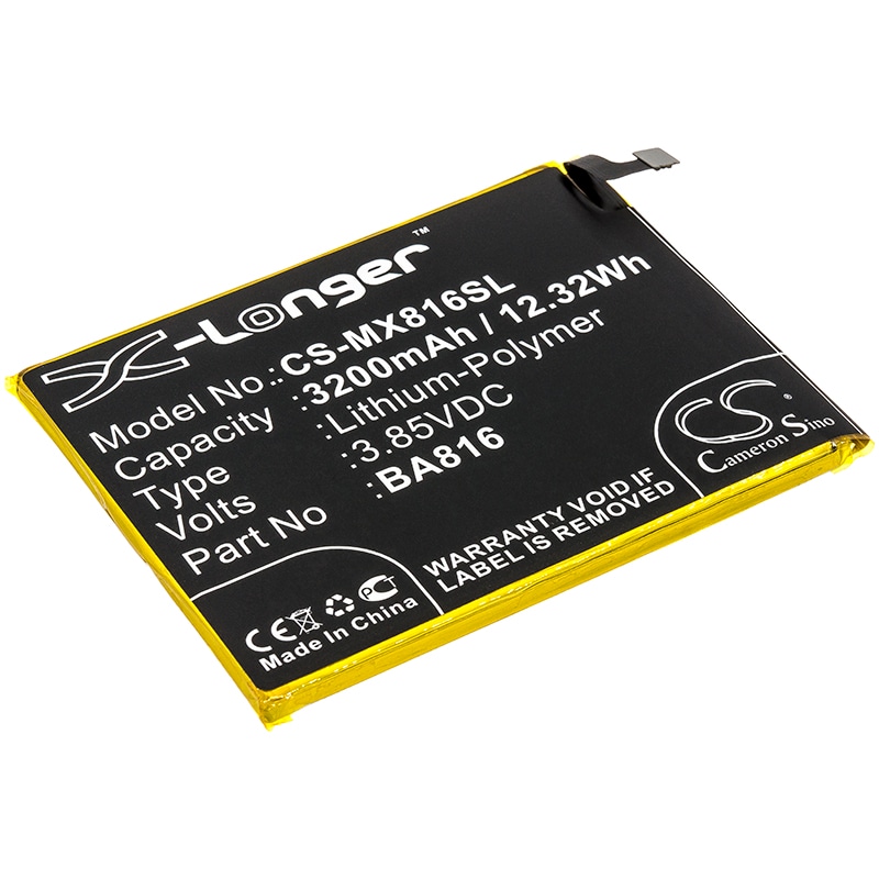 Batteri for smarttelefon, mobil for Meizu V8, V8 Dual SIM TD-LTE, M816Q