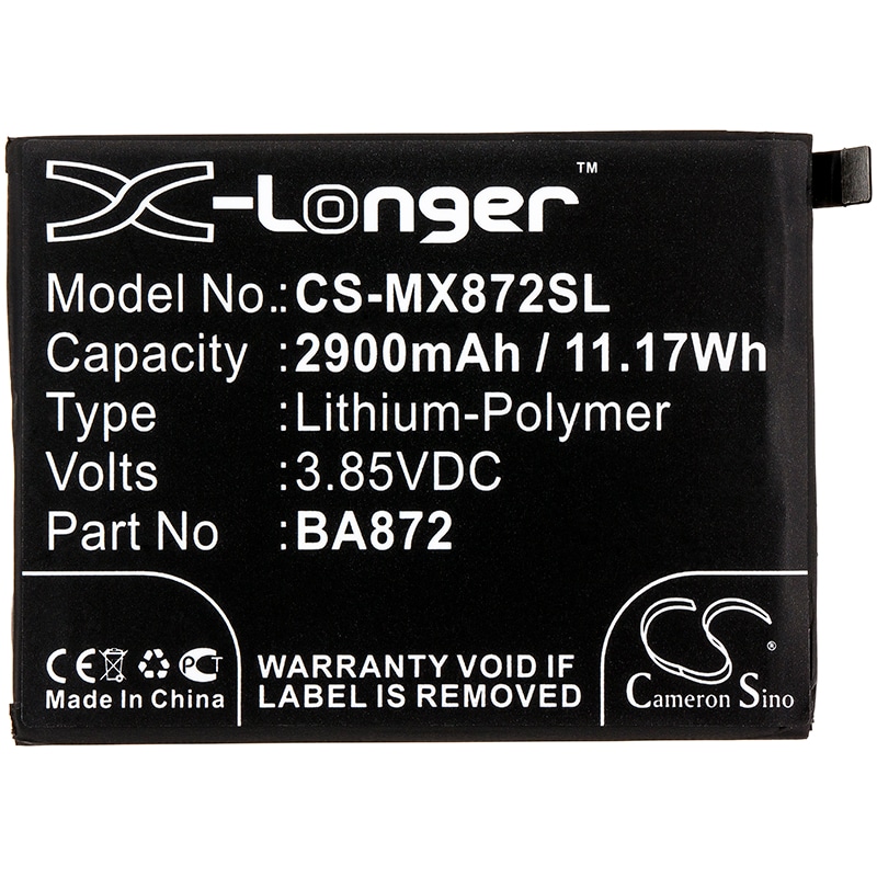 Batteri for SmartPhone, mobil for Meizu Meilan 16X, M1872, M872H og andre.