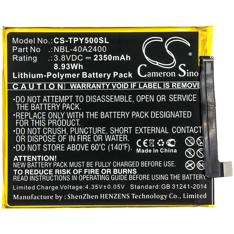 Batteri for SmartPhone, Mobil for Neffos Y5s Dual SIM, Y5s Dual SIM LTE AM, TP804C og andre.