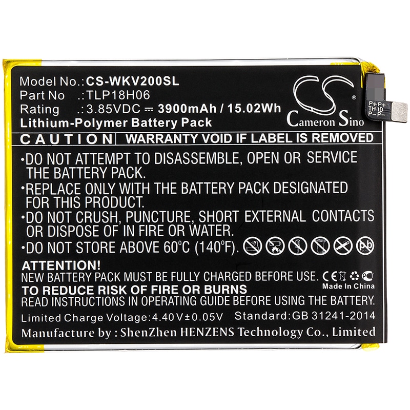 Batteri for smarttelefon, mobil for Wiko View2 Go, M2354
