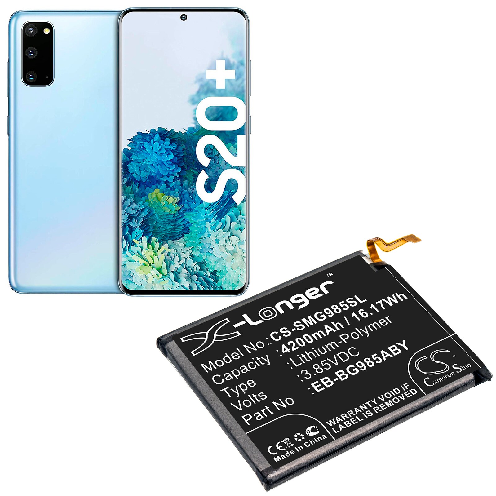 Batteri for SmartPhone, Mobil for Samsung Galaxy S20 Plus, SM-G985F SM-G986B og andre.