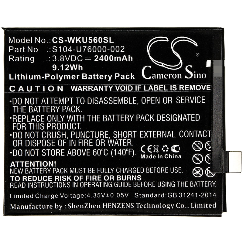 Batteri for SmartPhone, Mobil for Wiko U Feel, U Feel Lite, U Feel Lite 4G og andre.