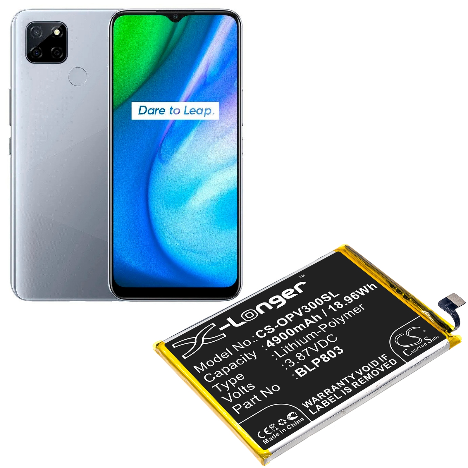 Batteri for SmartPhone, Mobil for OPPO Realme V3