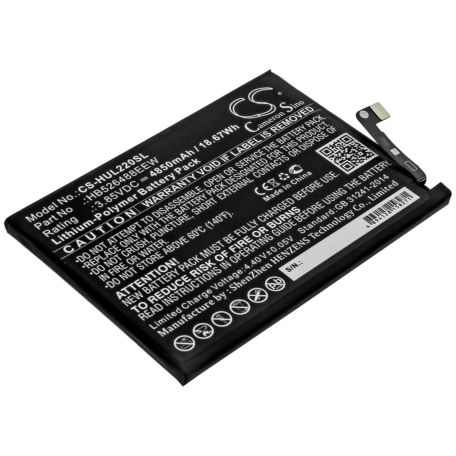 Batteri for SmartPhone, Mobil for Huawei P Smart 2021, PPA-LX2, PPA-L22 og andre.