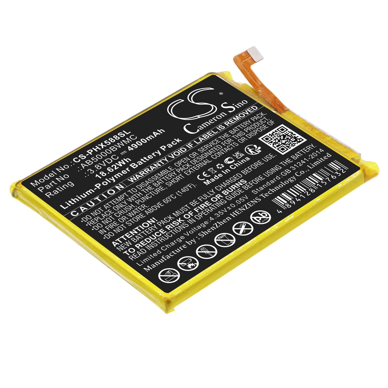 Batteri for SmartPhone, Mobil for Philips Xenium CTX588, Xenium S386, Xenium CTS386 og andre.
