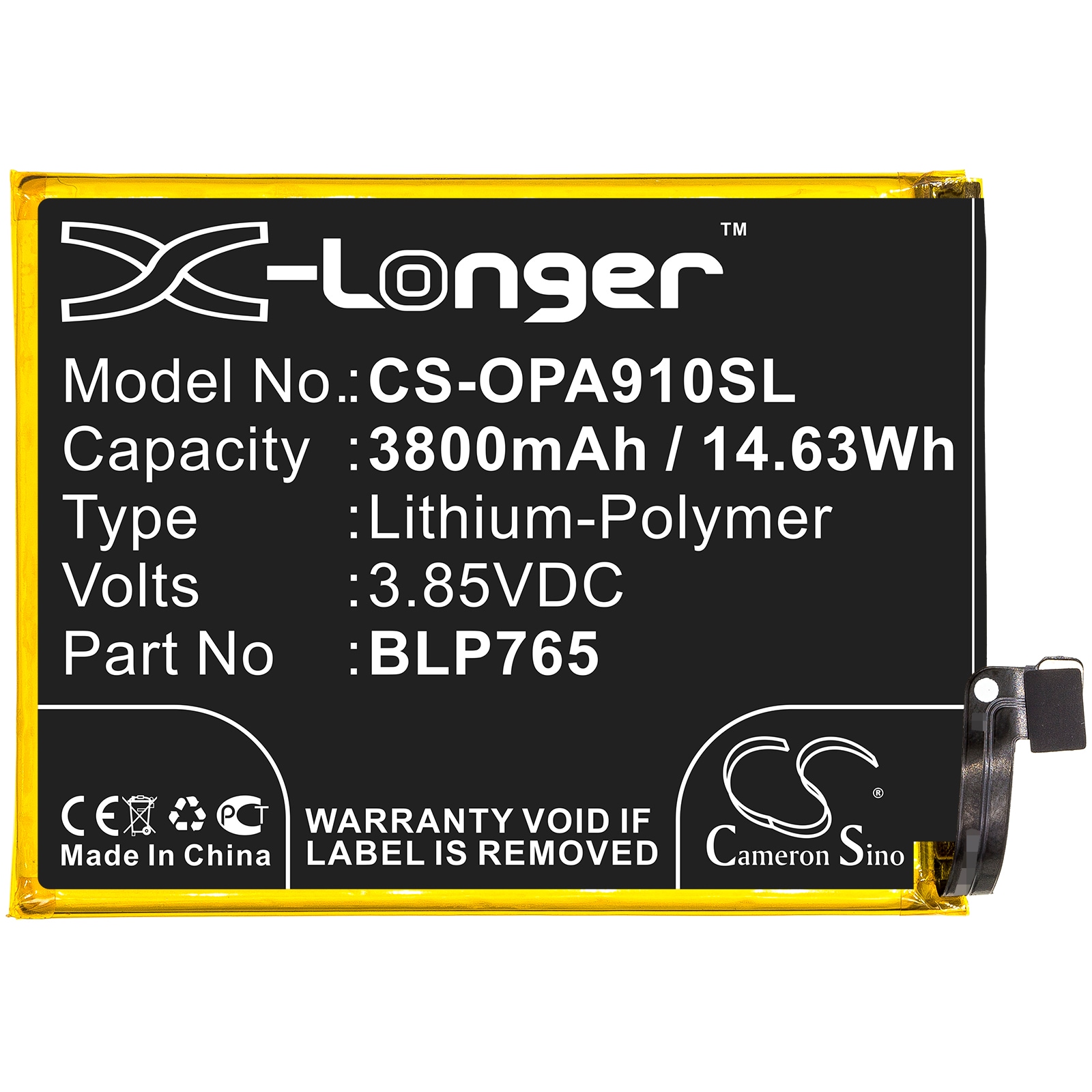 Batteri for SmartPhone, Mobil for OPPO A91, PCPM00, F15 2020 og andre.
