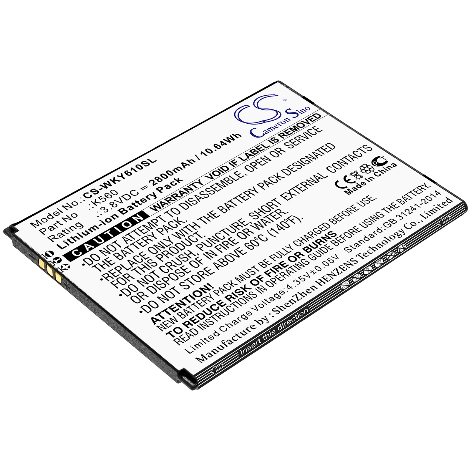 Batteri for SmartPhone, Mobil for Wiko Y61, W-K560, Y62 og andre.