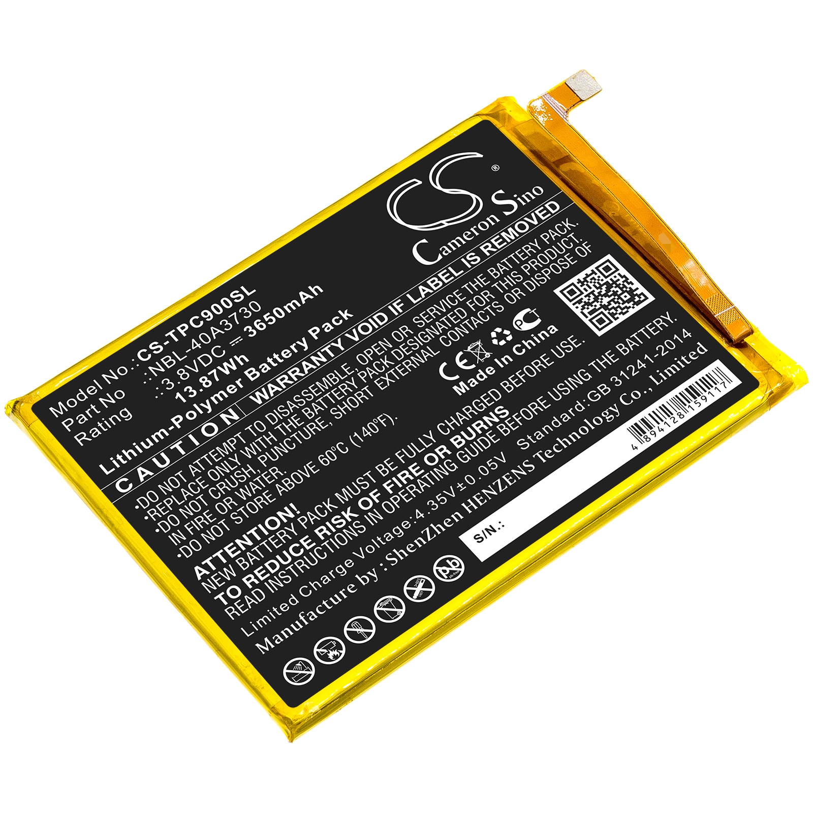 Batteri for smarttelefon, mobil for Neffos C9, TP707A