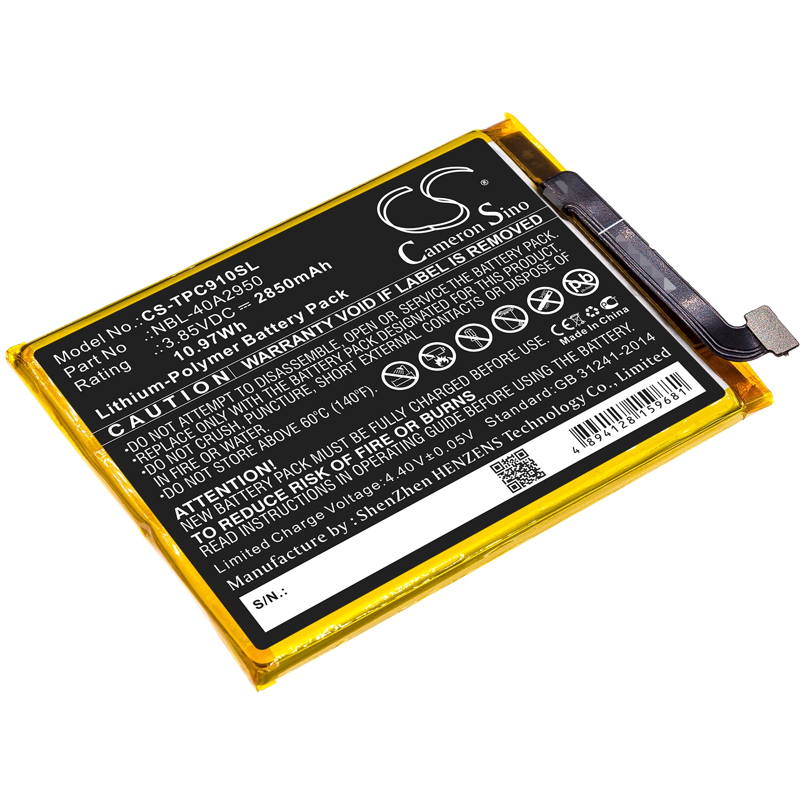 Batteri for smarttelefon, mobil for Neffos C9 Max, TP7062