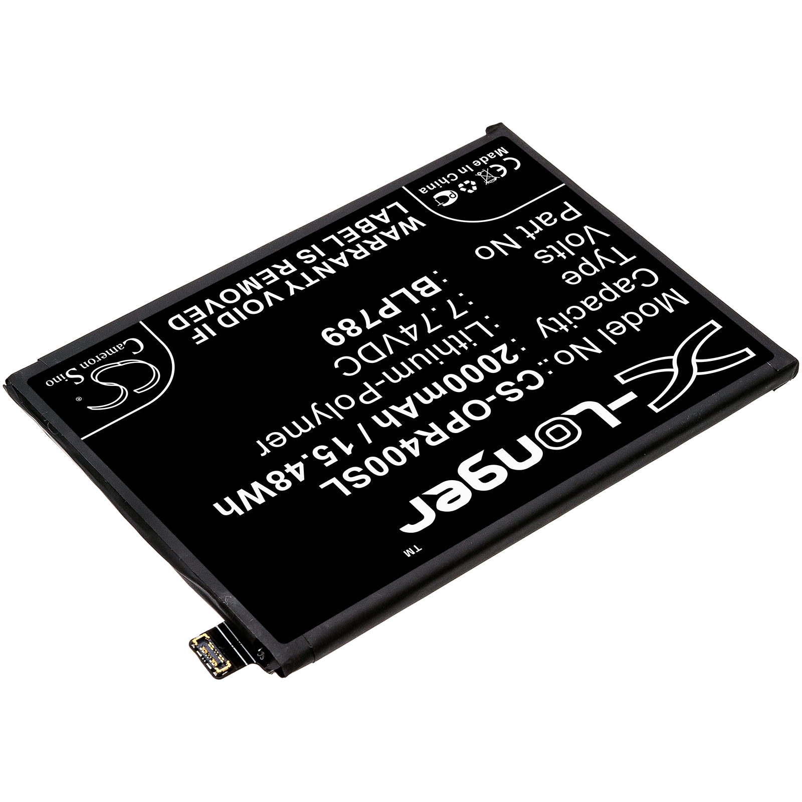 Batteri for SmartPhone, Mobil for OPPO Reno 4 5G, PDPM00, PDPT00 og andre.