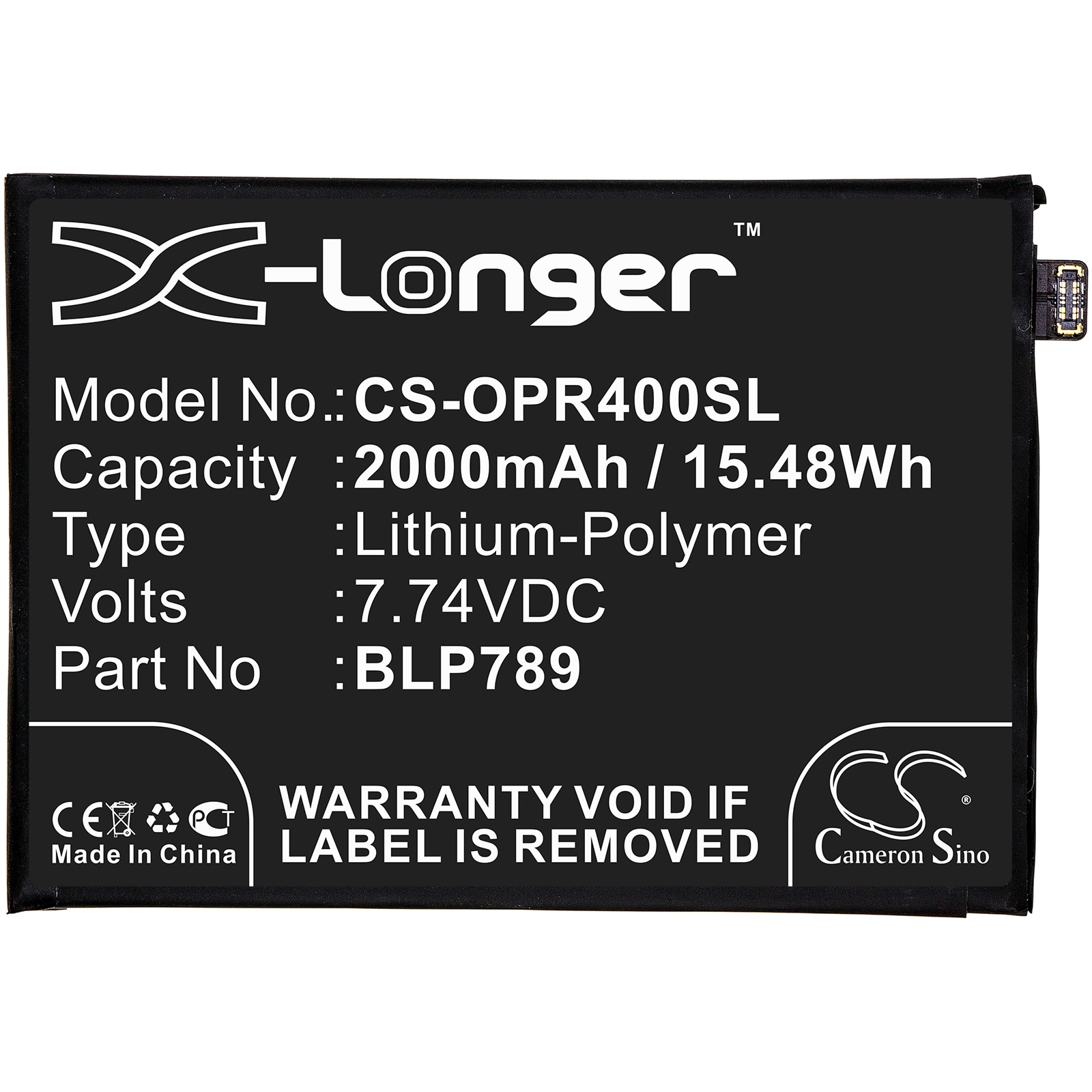 Batteri for SmartPhone, Mobil for OPPO Reno 4 5G, PDPM00, PDPT00 og andre.