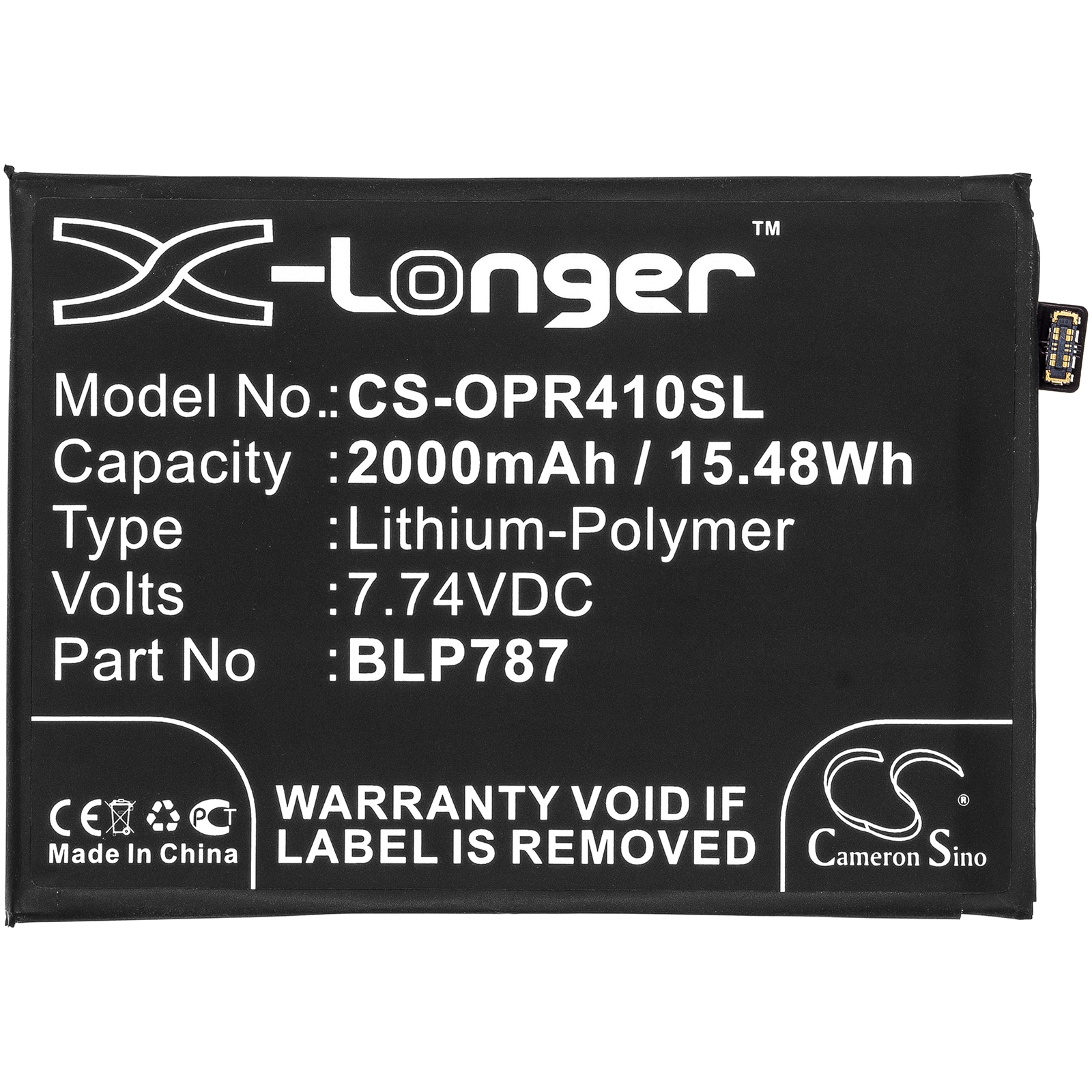 Batteri for smarttelefon, mobil for OPPO Reno4 Pro 4G, CPH2109