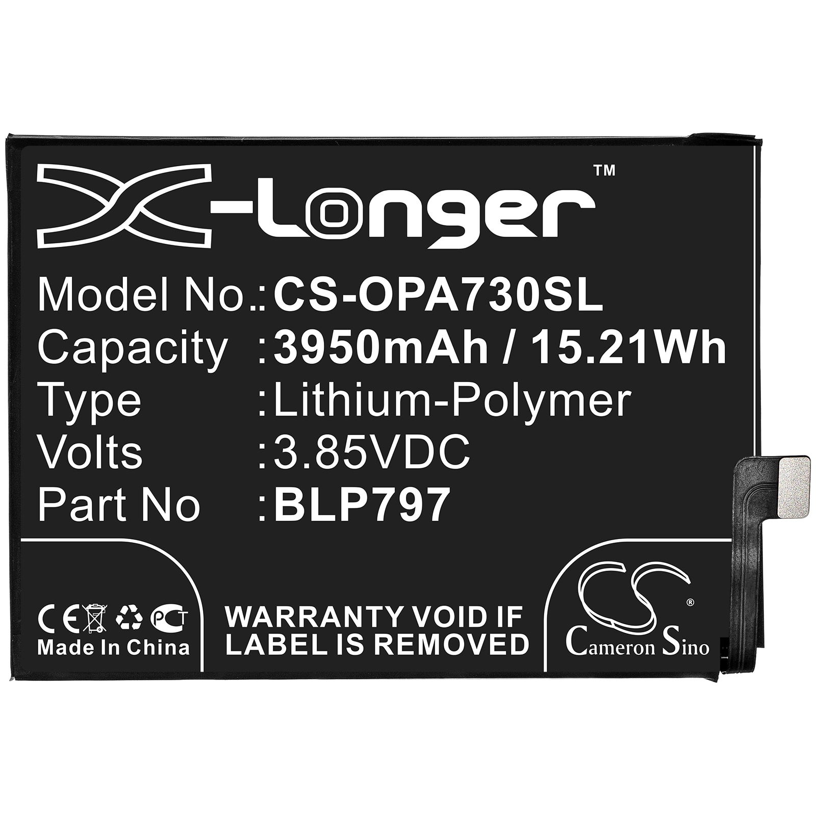 Batteri for SmartPhone, Mobil for OPPO A72 5G, A73 5G, CPH2161 og andre.