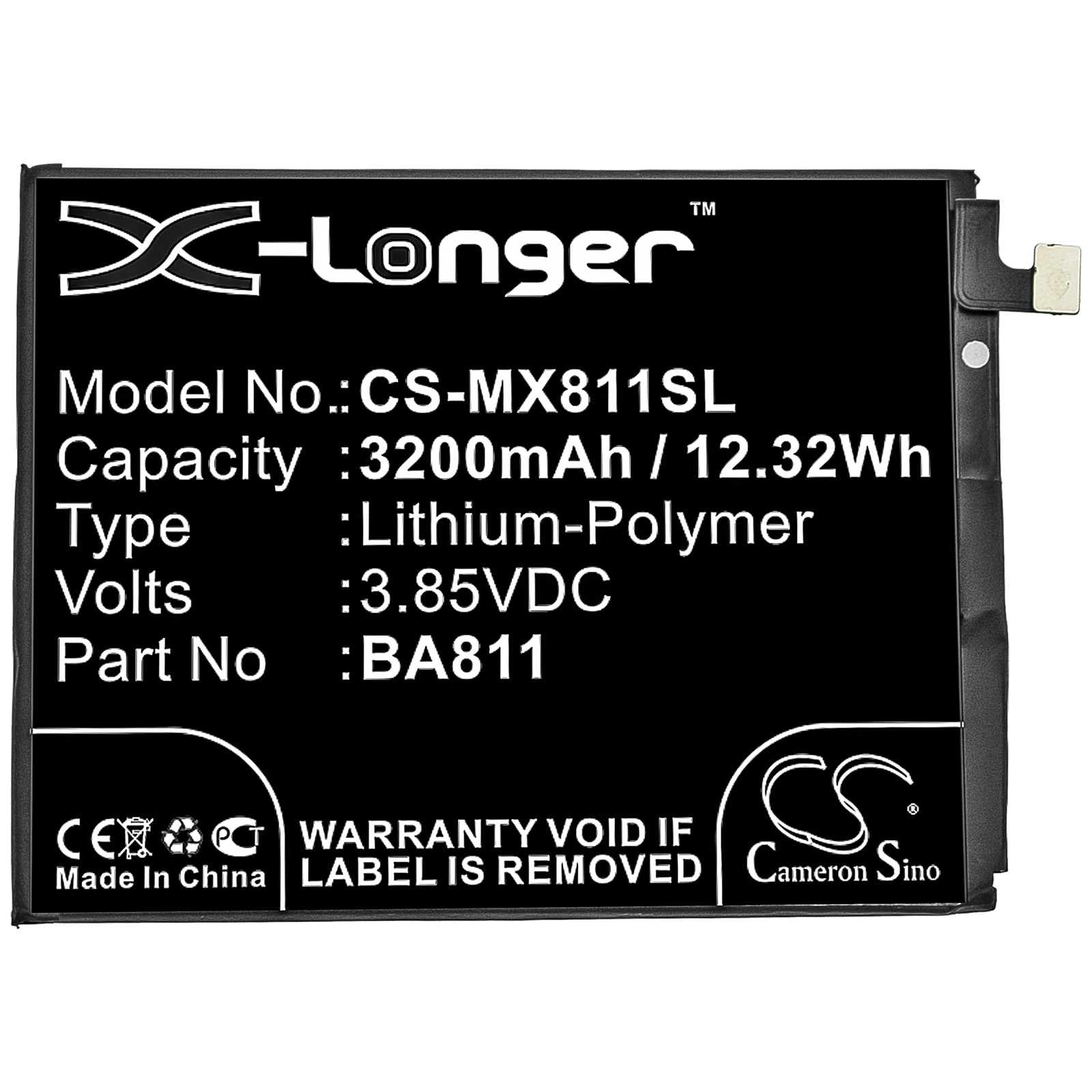Batteri for SmartPhone, mobil for Meizu M6T, M811, M811T og andre.
