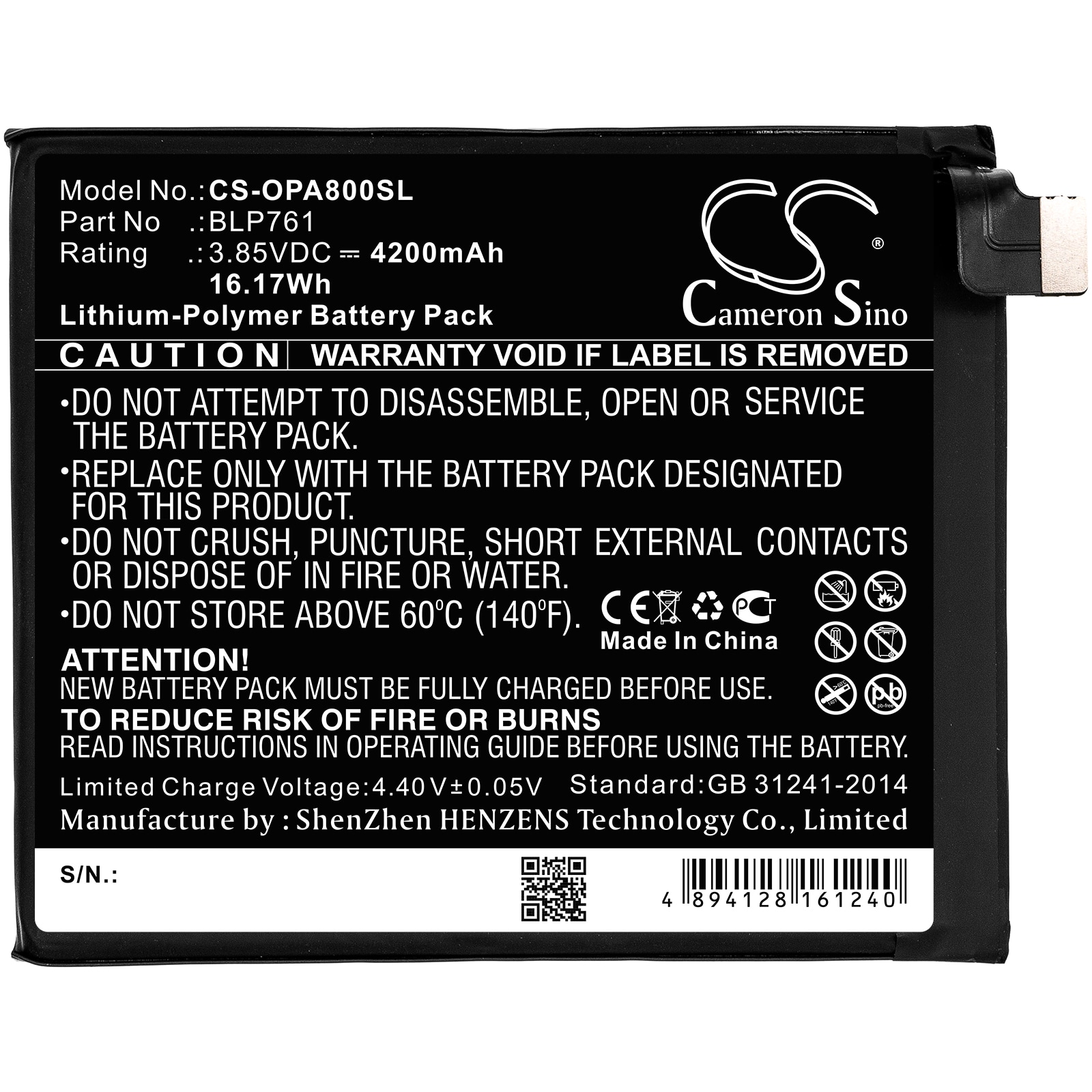 Batteri for SmartPhone, Mobil for Oneplus 8 5G, N20190, IN2010 og andre.