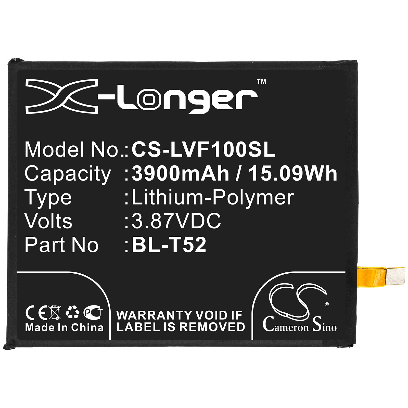 Batteri for SmartPhone, Mobil for $ 0000016n Wing 5G, F100VMY, F100 og andre.