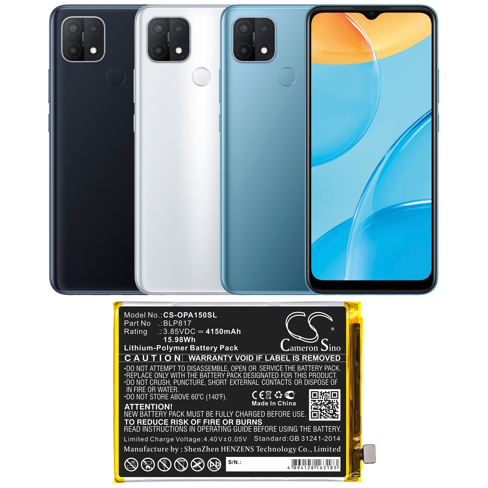 Batteri for SmartPhone, Mobil for OPPO A15, A15 2020, CPH2185 og andre.