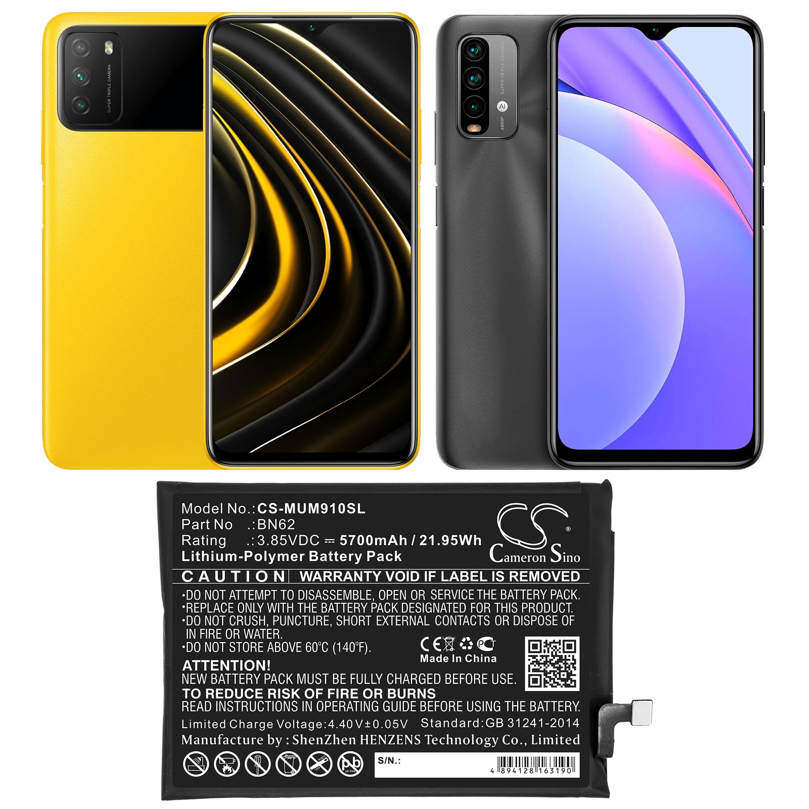 Batteri for SmartPhone, Mobil for Poco M3, M2010J19CI
