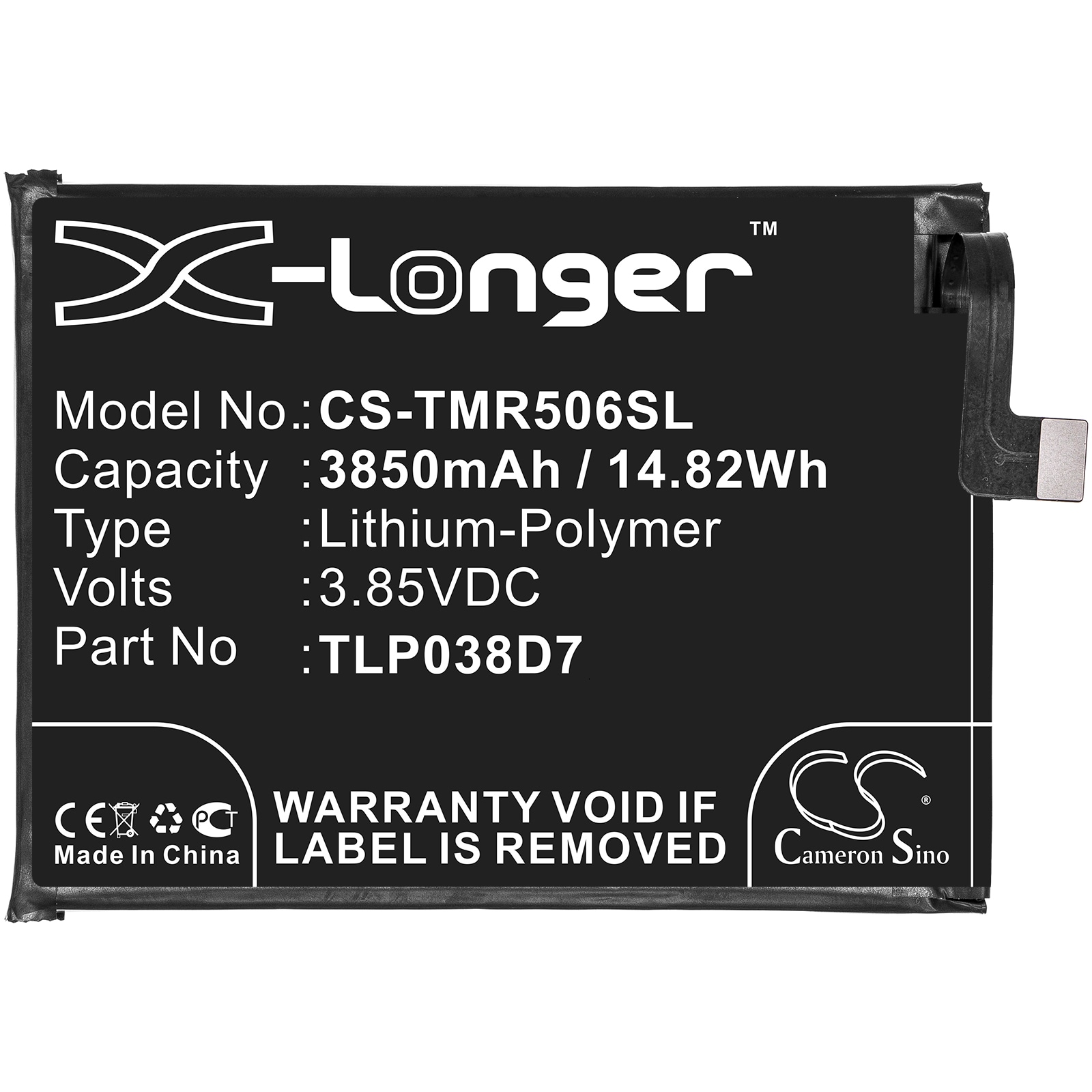Batteri for smarttelefon, mobil for T-Mobile Revvl 4 Plus, 5062W, 5062Z
