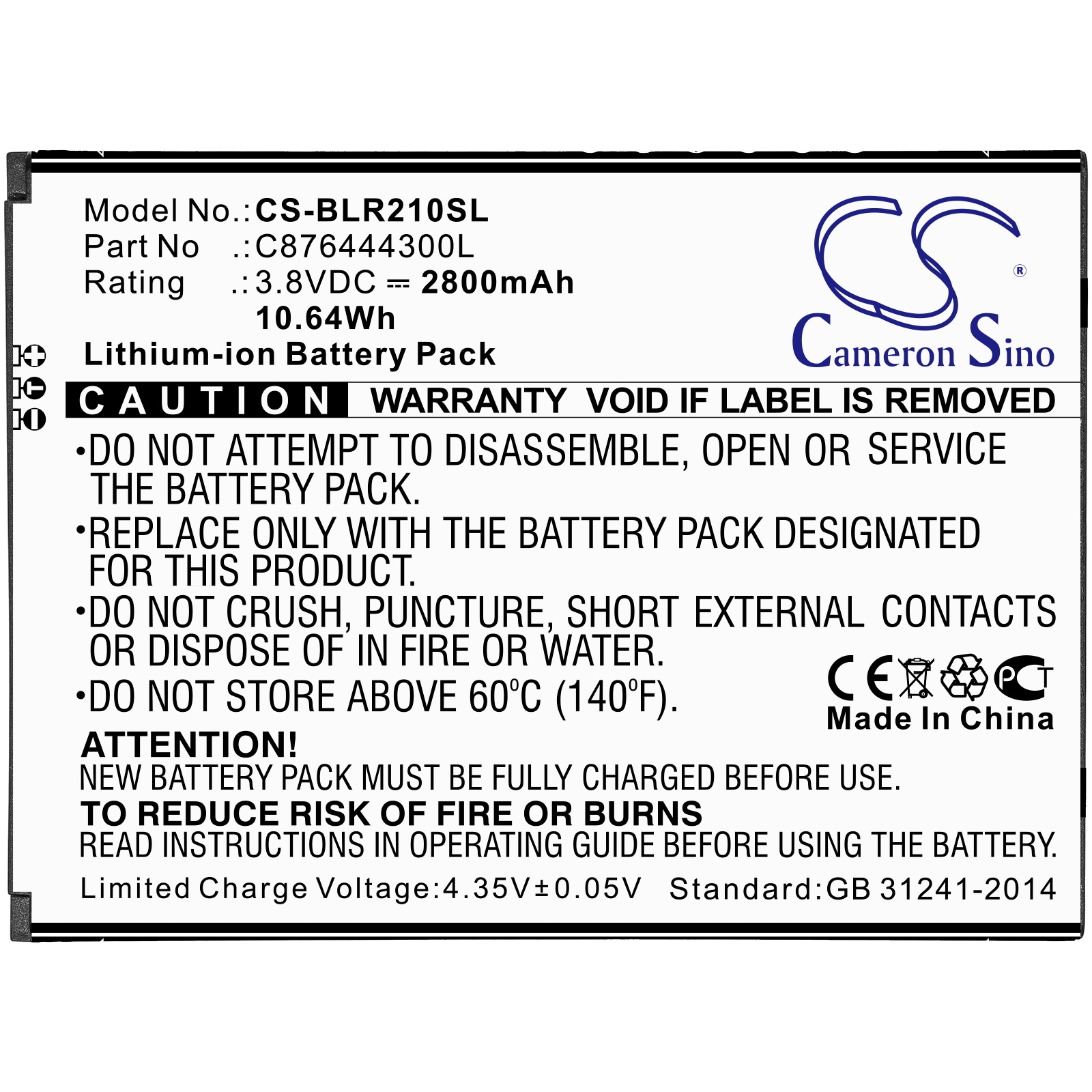 Batteri til smarttelefon, mobil for BLU R2 Plus, R210ww