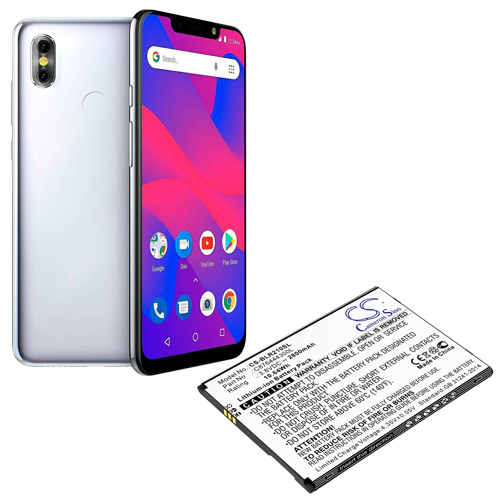 Batteri til smarttelefon, mobil for BLU R2 Plus, R210ww
