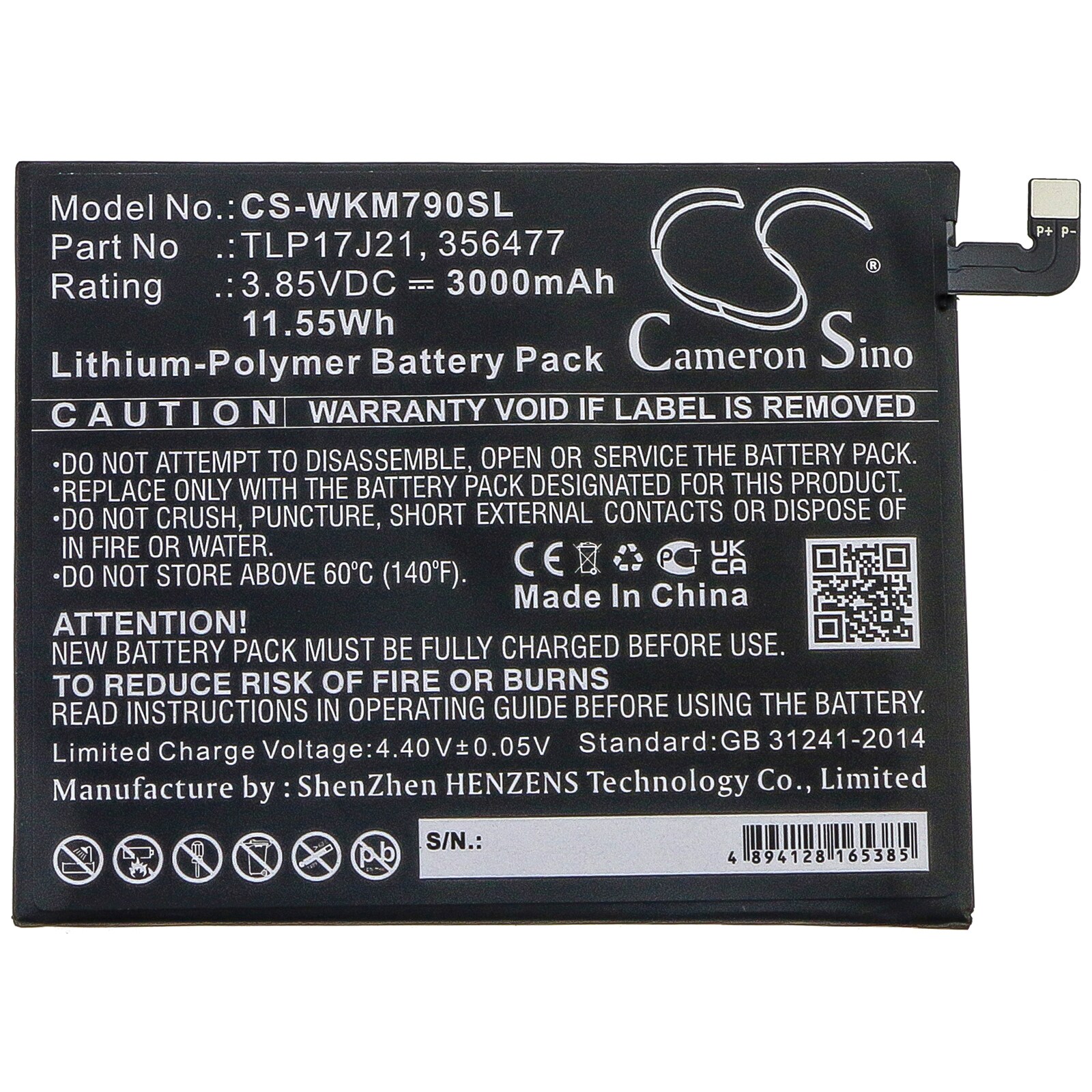 Batteri for smarttelefon, mobil for Wiko View XL, M1790