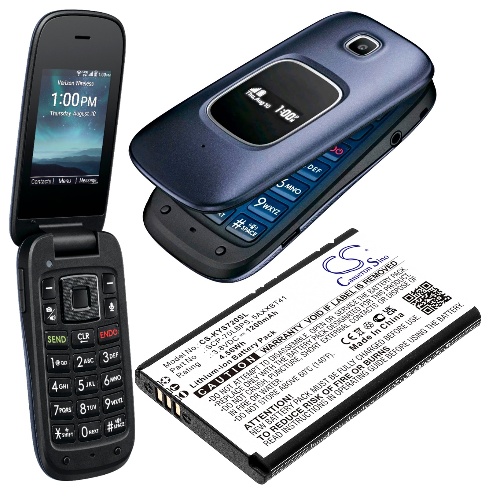 Batteri for smarttelefon, mobil for Kyocera Cadence LTE, S2720, S2720PP