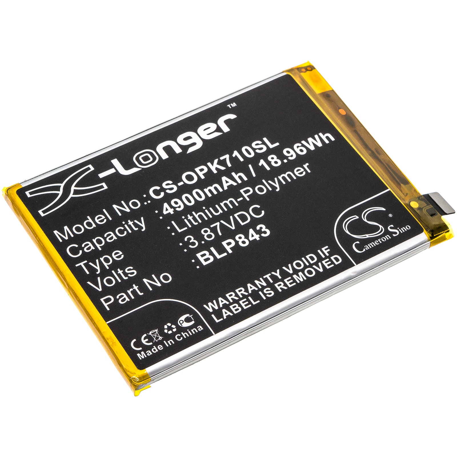 Batteri for SmartPhone, Mobil for OPPO K7x, K7x 2020 5G, PERM00 og andre.