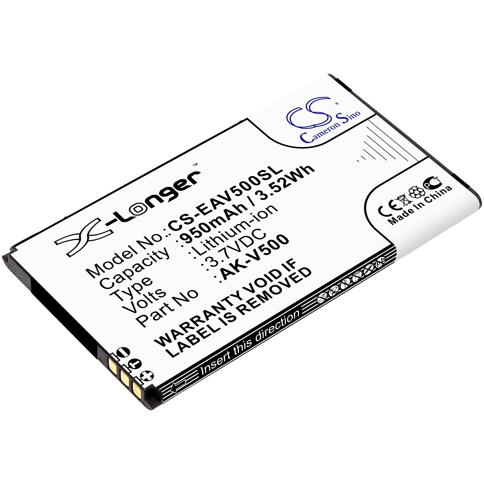 Batteri for SmartPhone, Mobil for Emporia Prime, Prime V500.3G, Prime V500 etc.