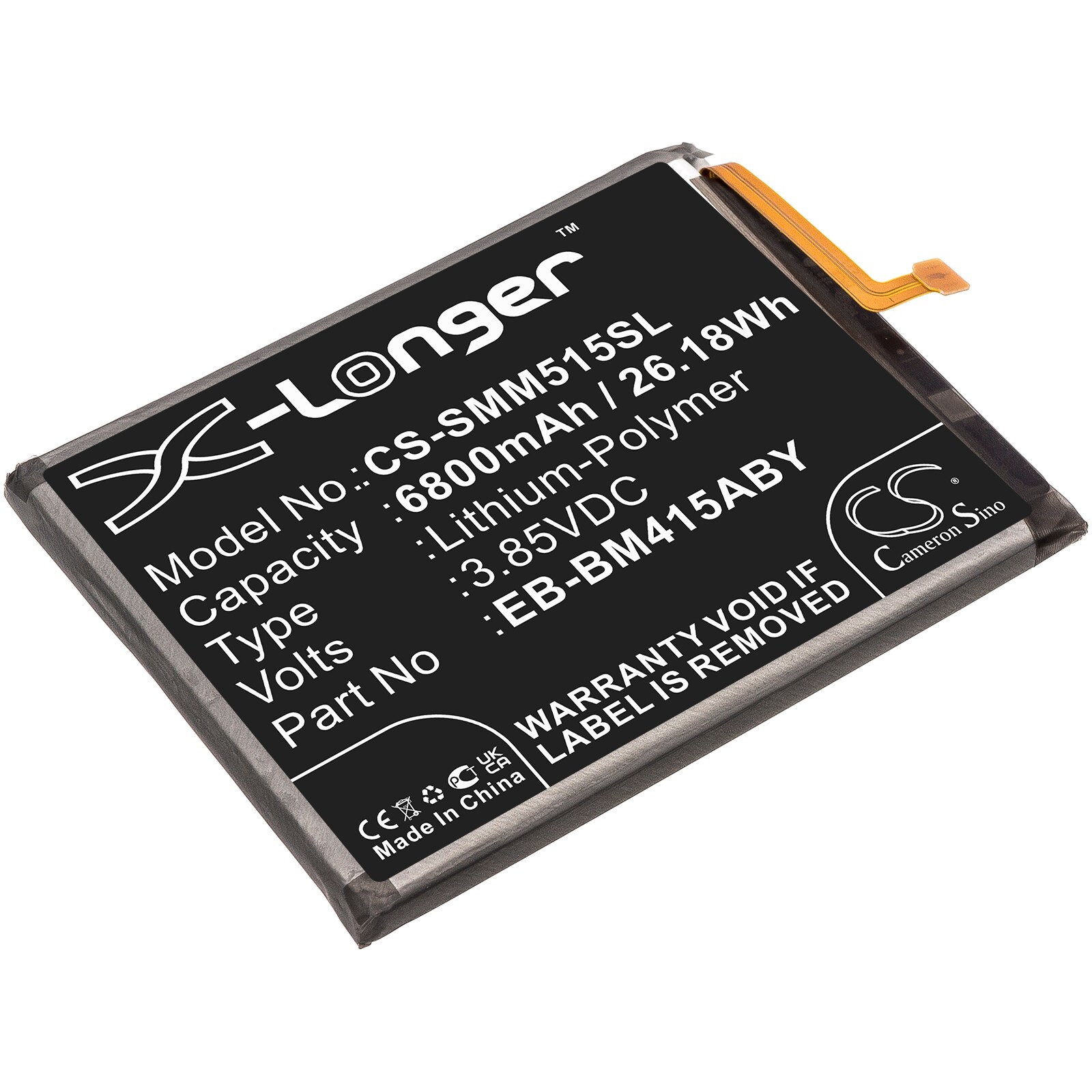 Batteri for SmartPhone, Mobil for Samsung Galaxy M51, SM-M515, SM-M515F/DSN