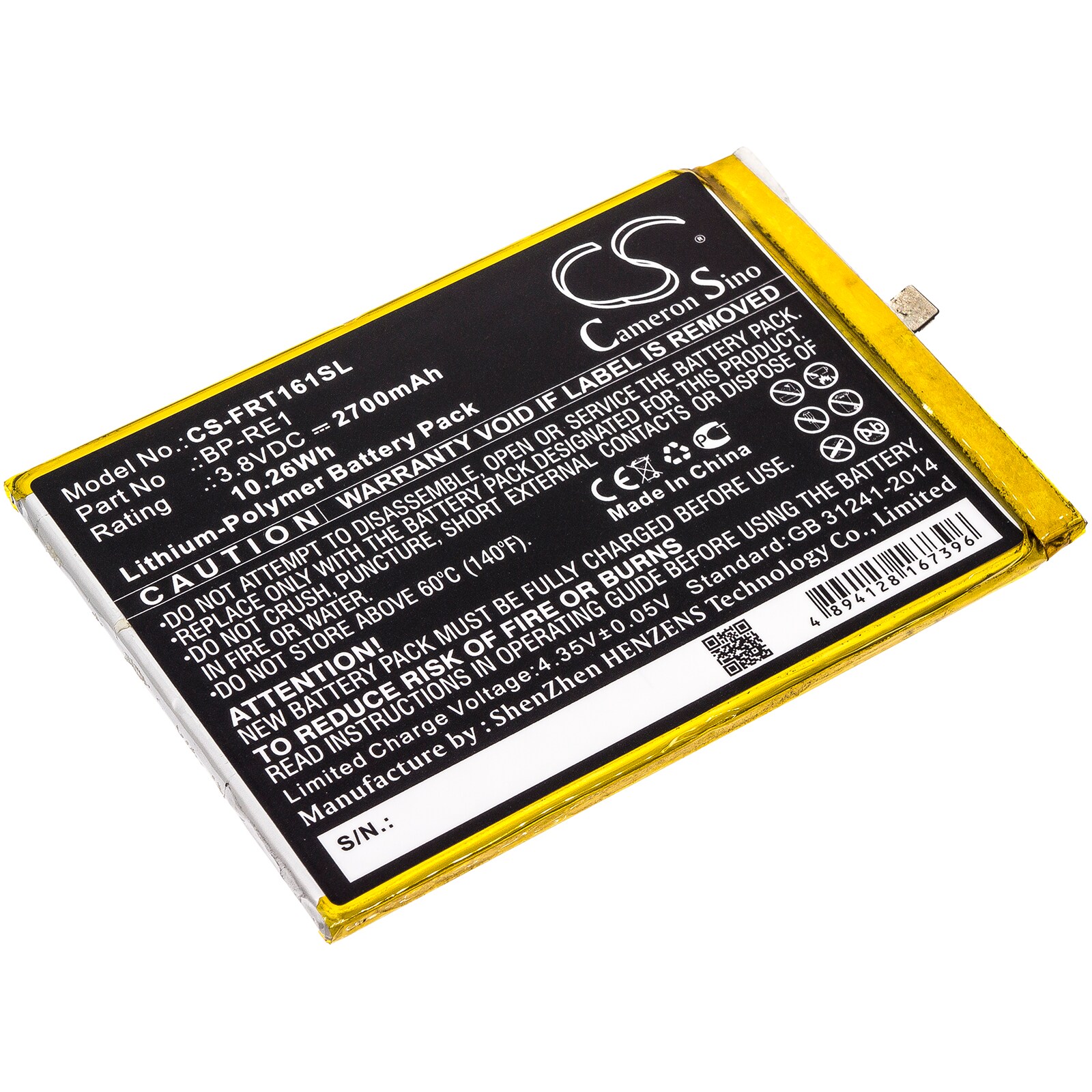 Batteri for SmartPhone, Mobil for FREETEL Samurai Rei, FTJ161B, FTJ161B-REI og andre.