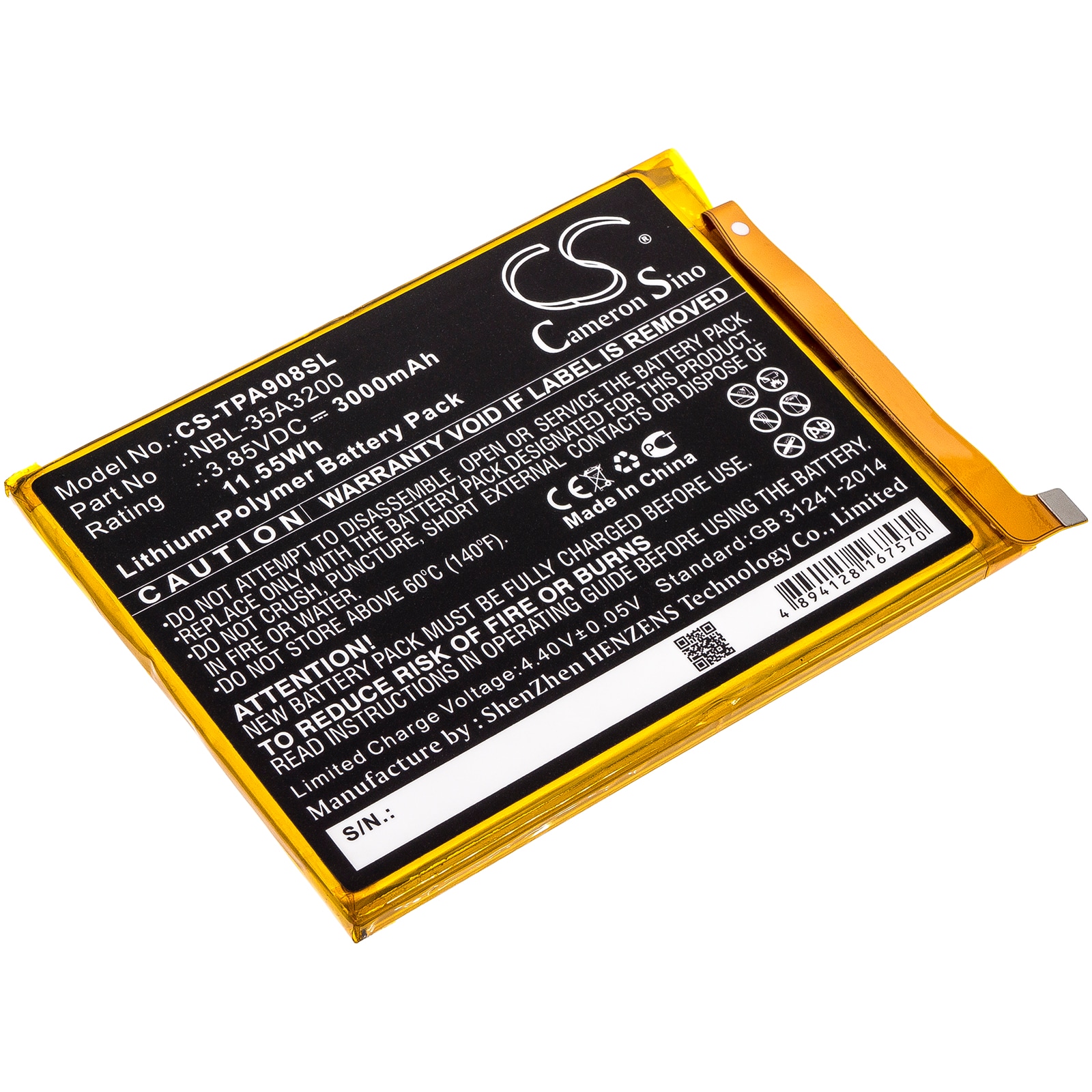 Batteri for smarttelefon, mobil for Neffos N1, TP908A