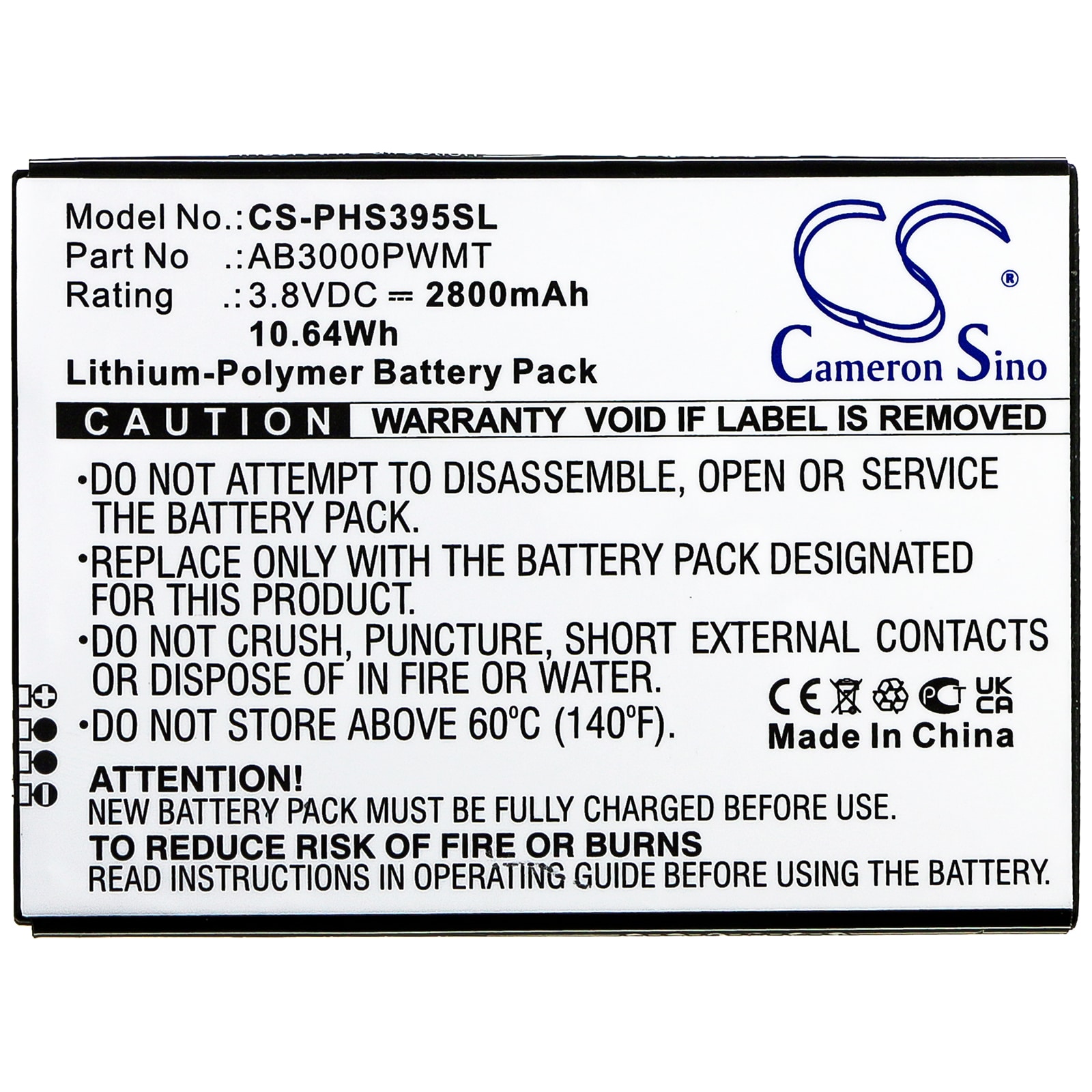 Batteri for SmartPhone, Mobil for Philips Xenium S395, CTS395