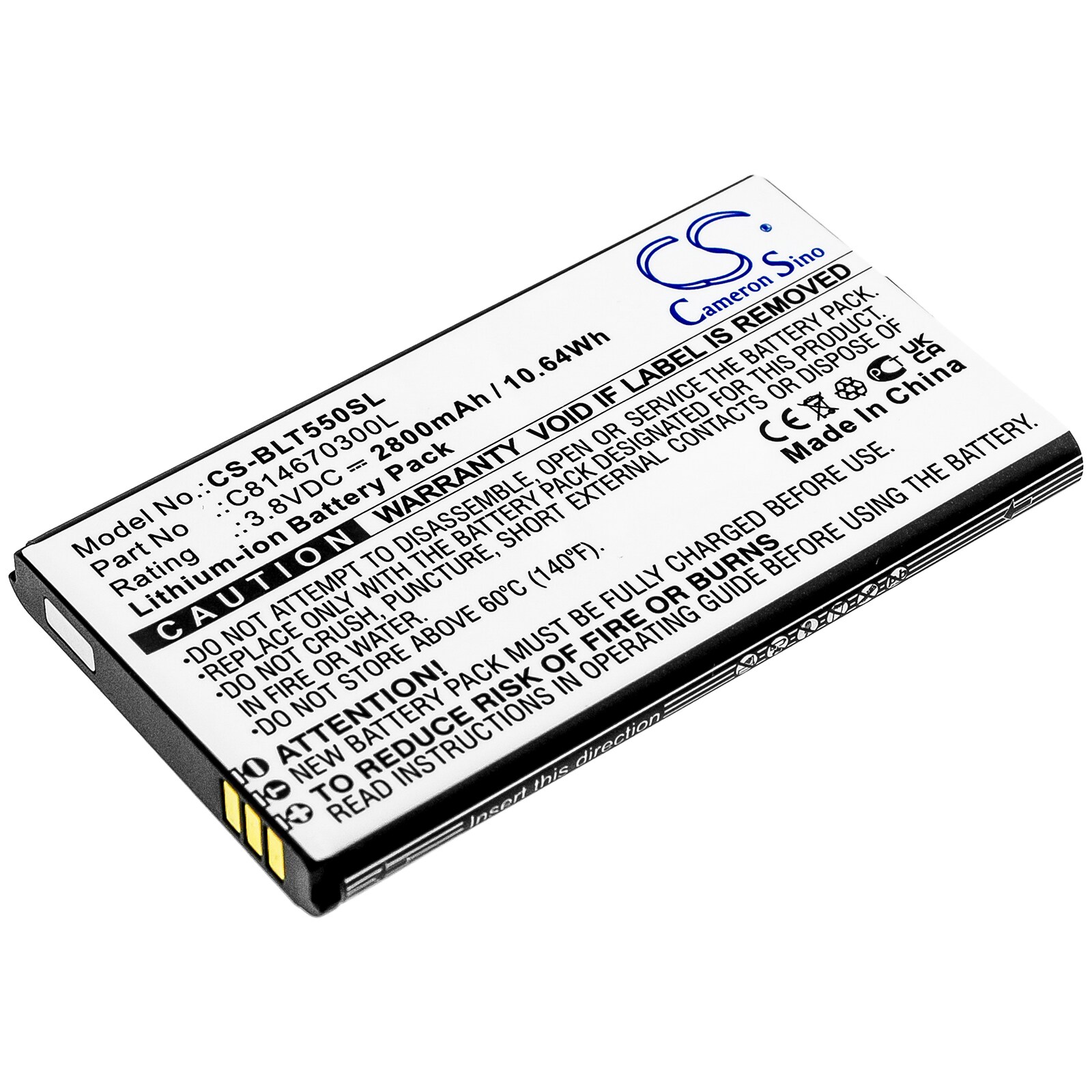 Batteri til smarttelefon, mobil for BLU Tank 2.4 Torch, T550