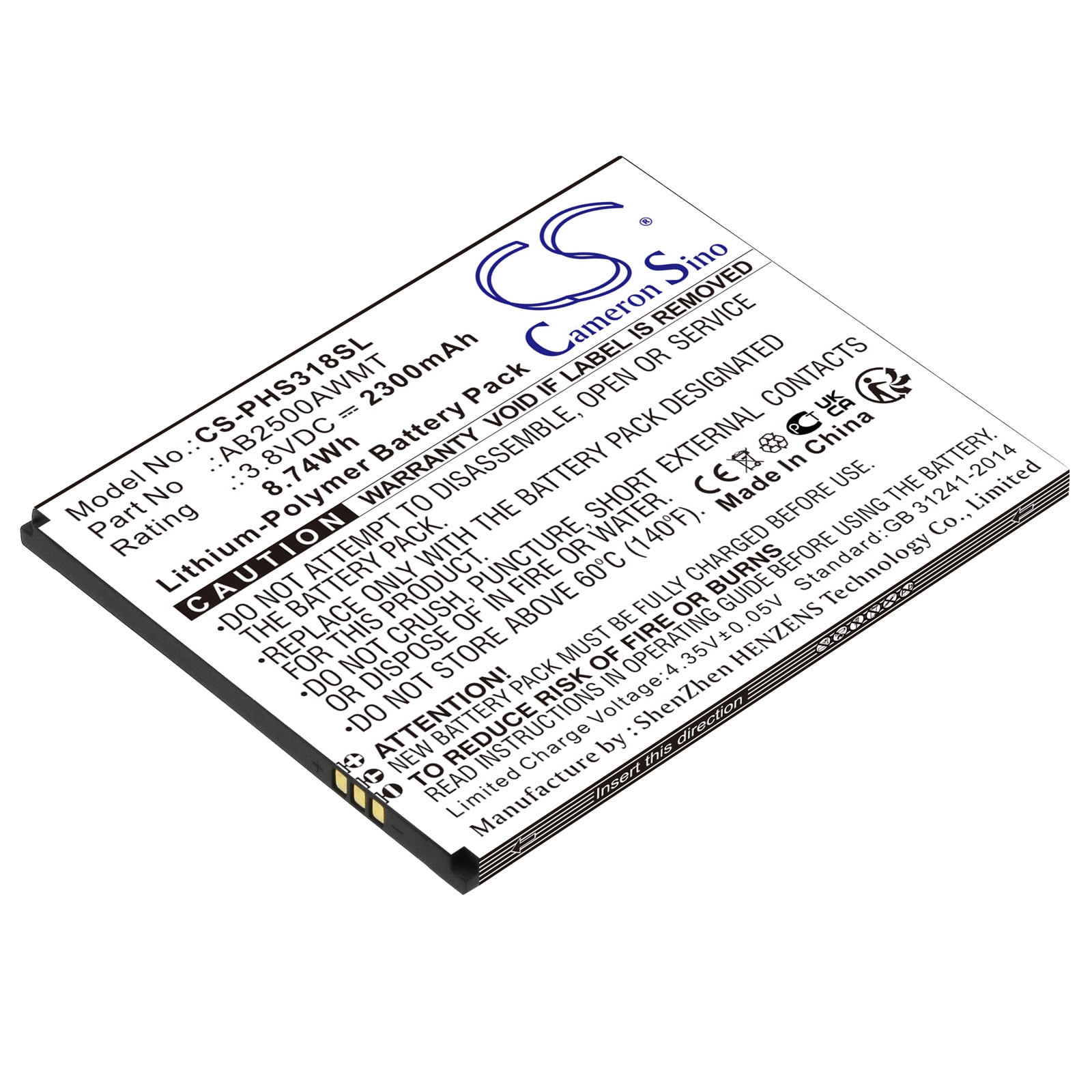 Batteri for SmartPhone, Mobil for Philips Xenium S318, CTS318