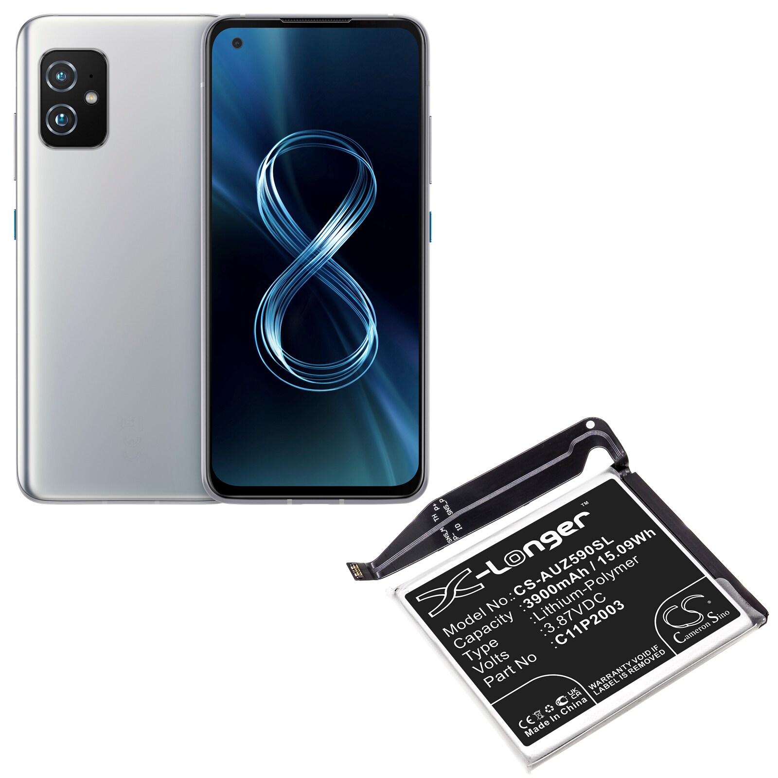 Batteri 3900 mAh for Asus ZenFone 8 – Originalkvalitet Li-Polymer