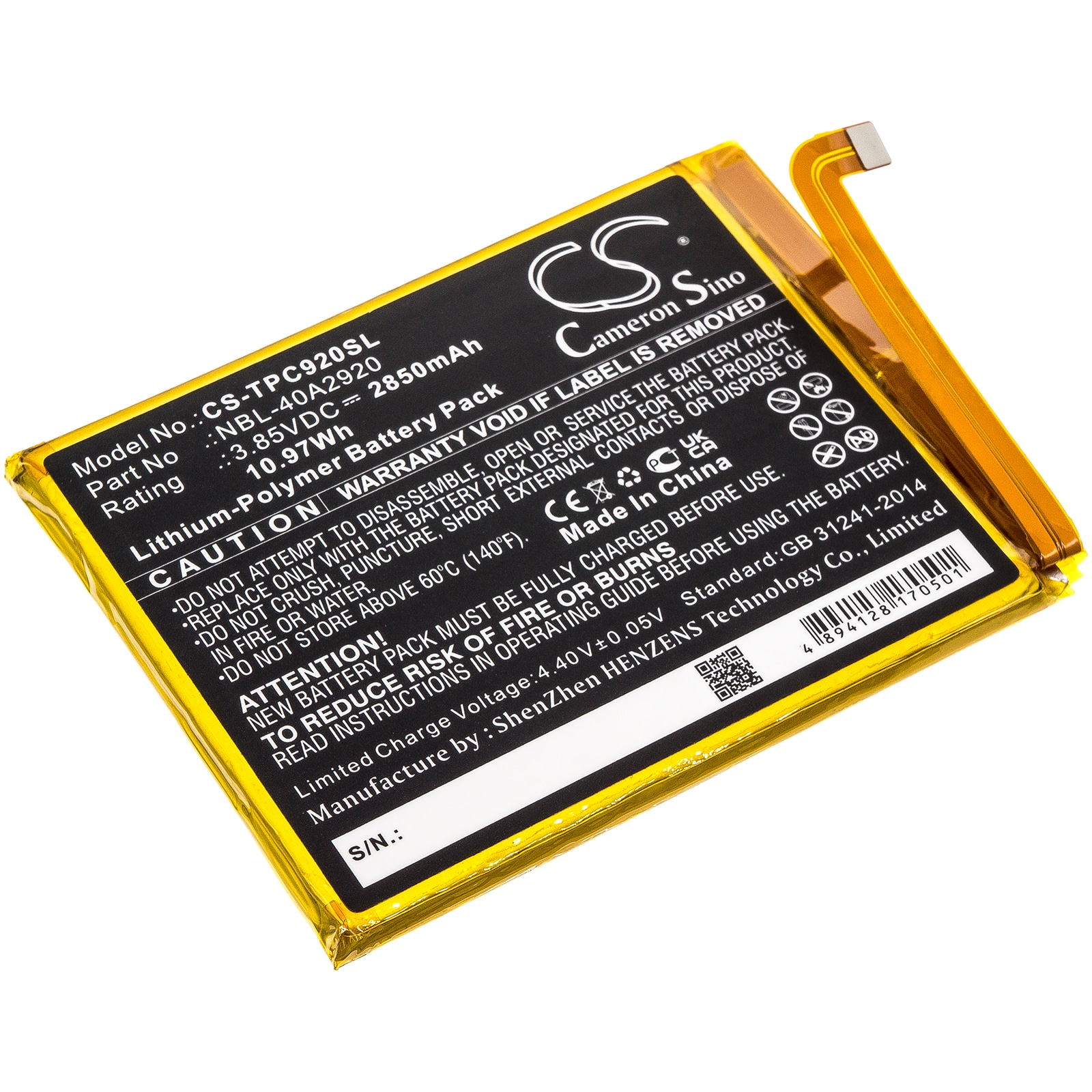 Batteri for smarttelefon, mobil for Neffos C9A, TP706A