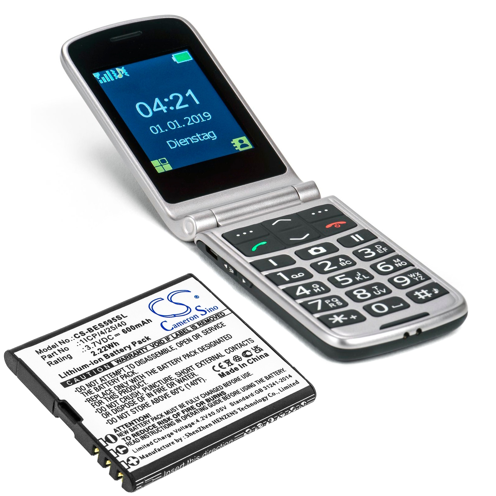 Batteri for SmartPhone, mobil for Bea-phone SL495, SL595, SL595 Plus osv.