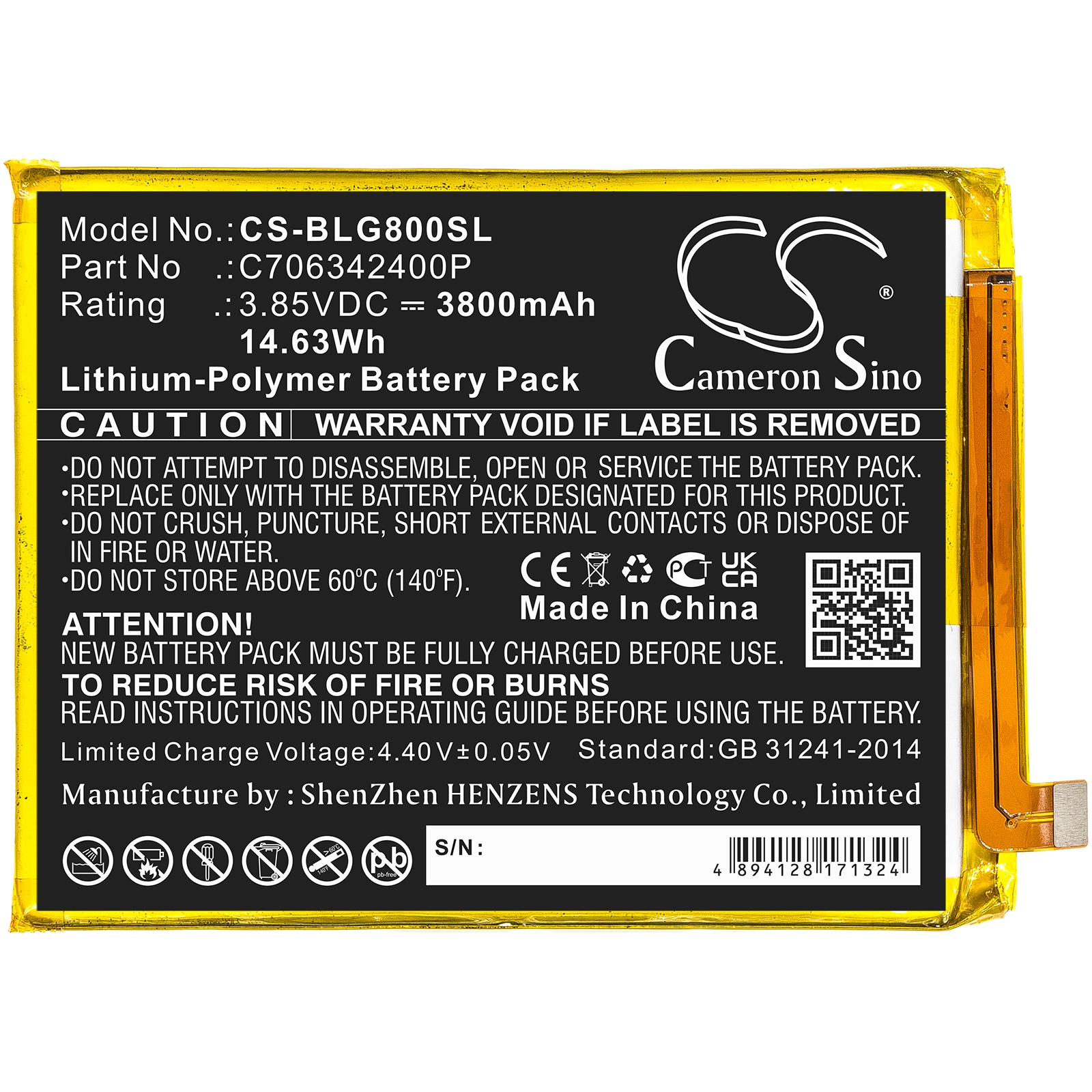 Batteri for smarttelefon, mobil for BLU G80, G0290ww