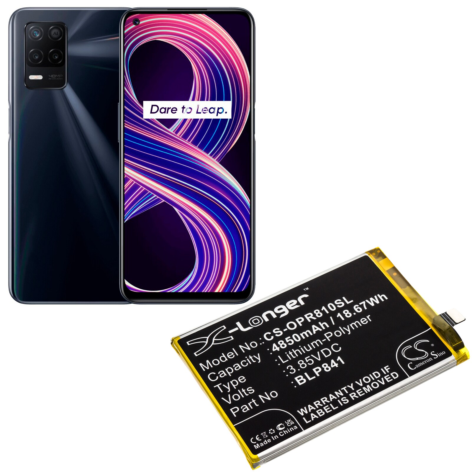 Batteri for SmartPhone, Mobil for OPPO Realme 8, Realme Q3, Realme Q3I og andre.