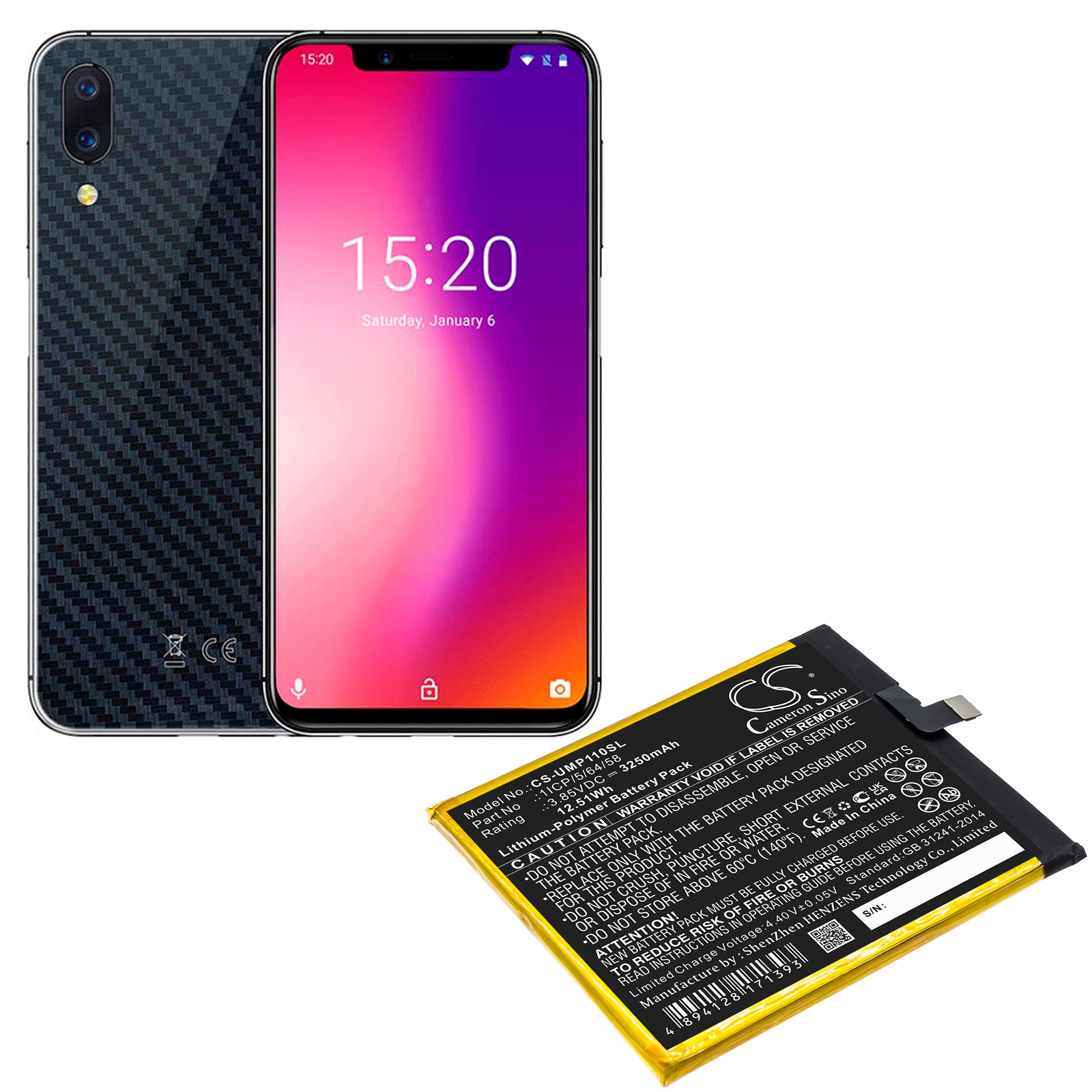 Batteri for SmartPhone, Mobil for UMI UMIDIGI One Pro