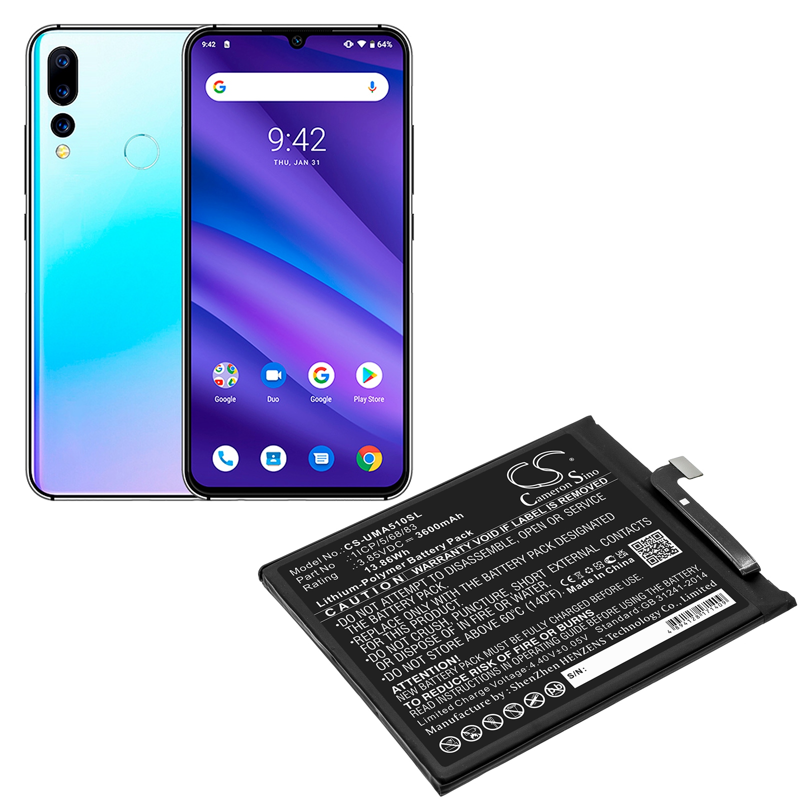 Batteri for SmartPhone, Mobil for UMI UMIDIGI A5 Pro