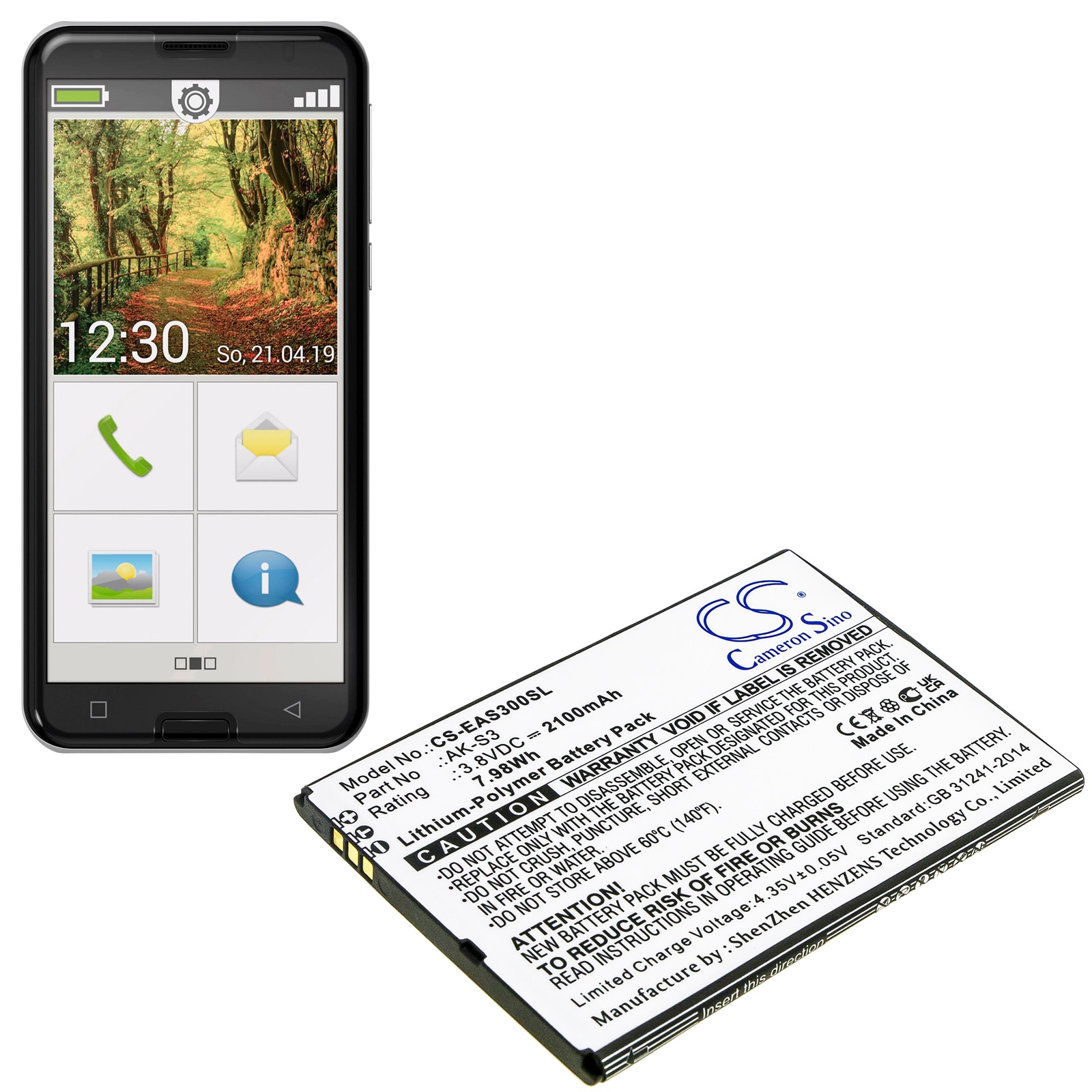 Batteri til SmartPhone, Mobil til Emporia Smart 3