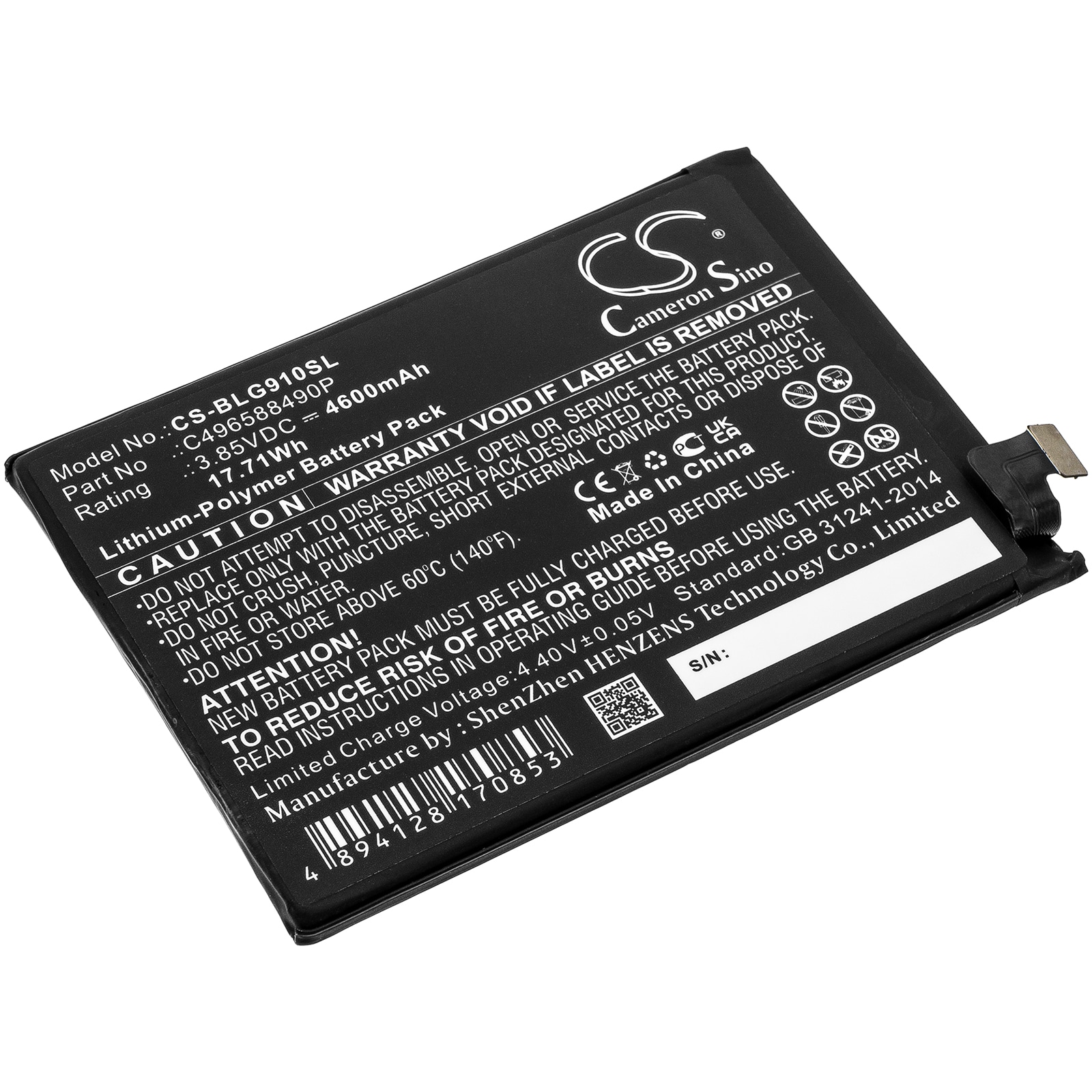 Batteri til smarttelefon, mobil for BLU G91 Pro, G0530WW