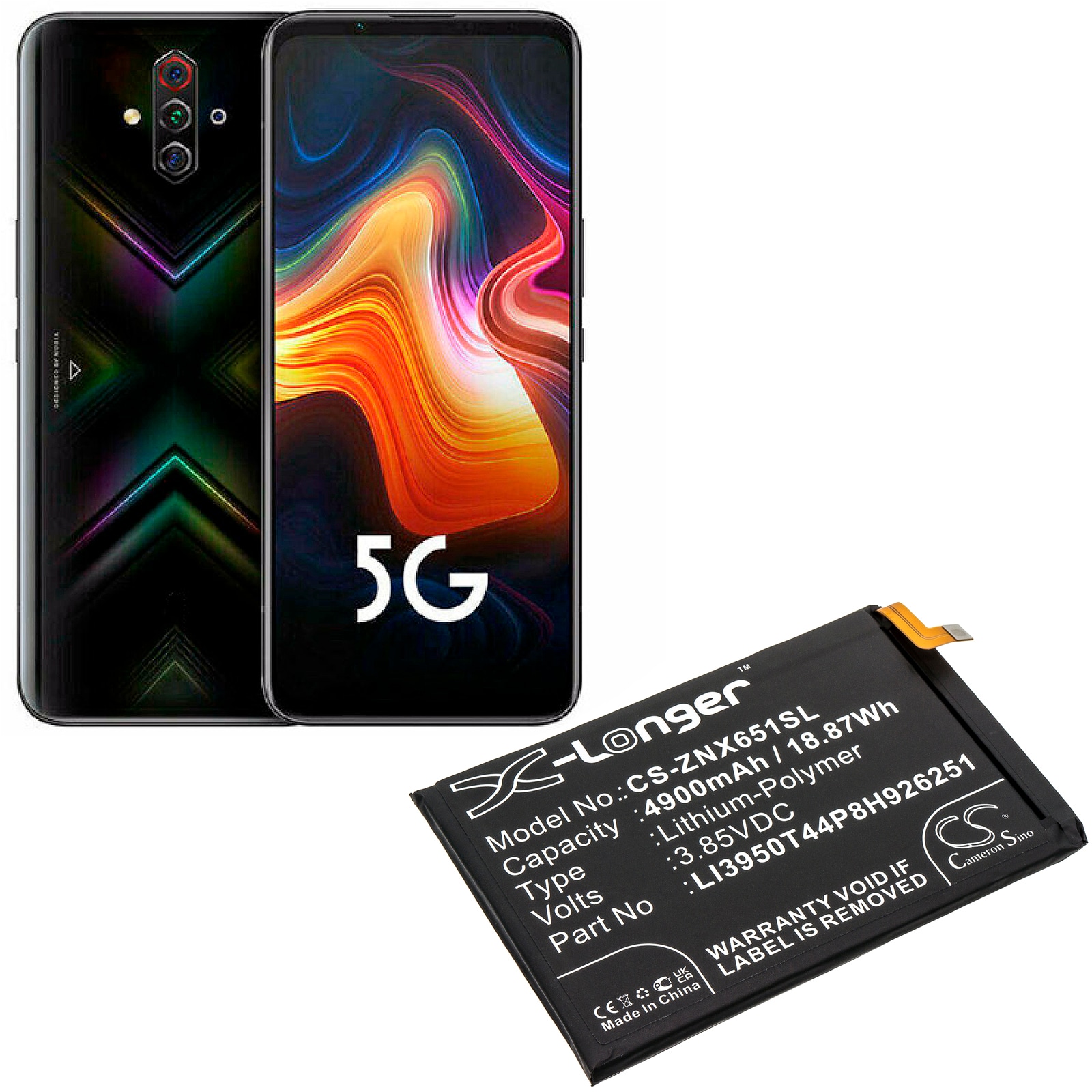 Batteri for SmartPhone, Mobil for ZTE Nubia Play, Nubia Red Magic 5G Lite og andre.