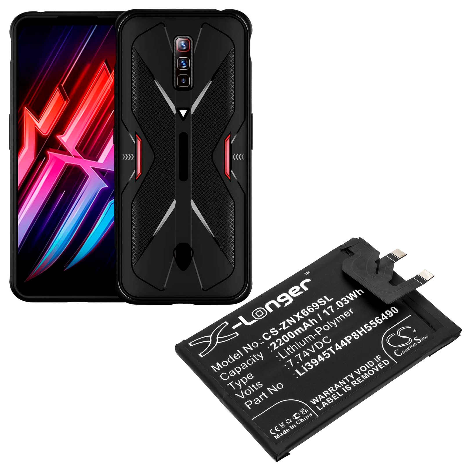 Batteri for smarttelefon, mobil for ZTE Nubia Red Magic 6 Pro, NX669J-P