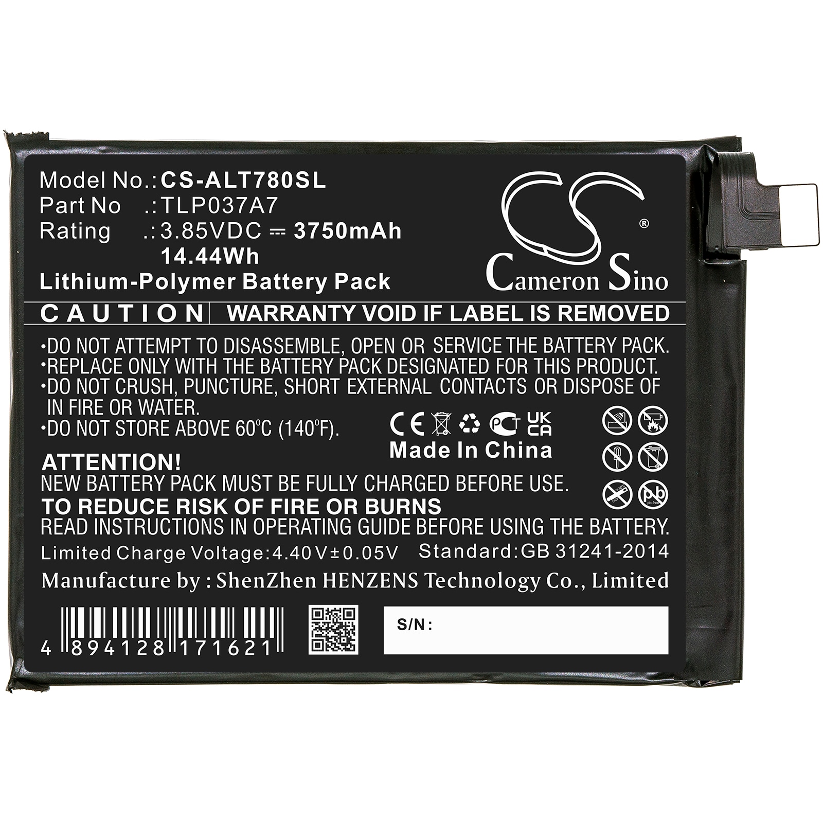Batteri for SmartPhone, Mobil for Alcatel Plex, T780H