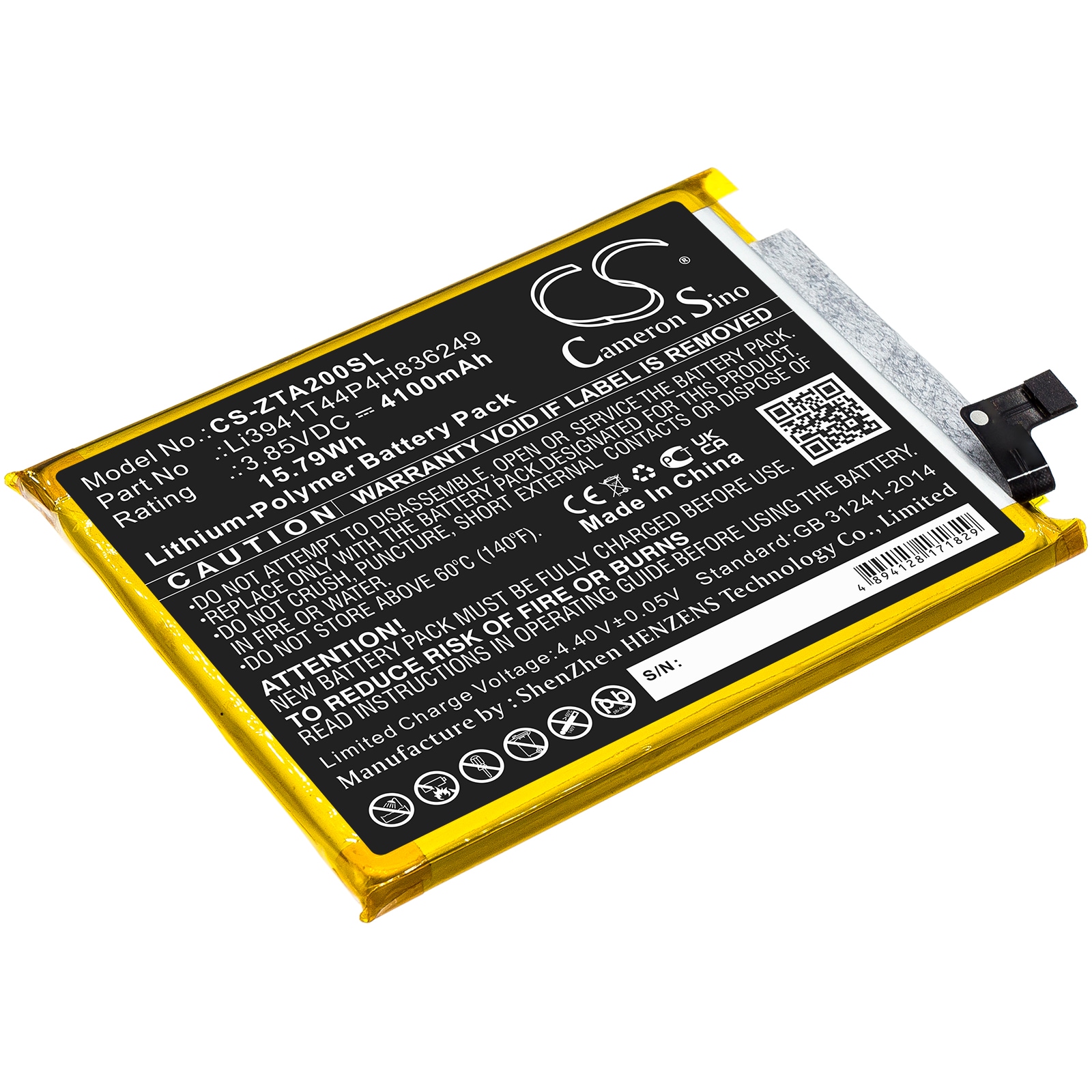 Batteri for SmartPhone, Mobil for ZTE Axon 20 5G, A2121G, A2121 og andre.